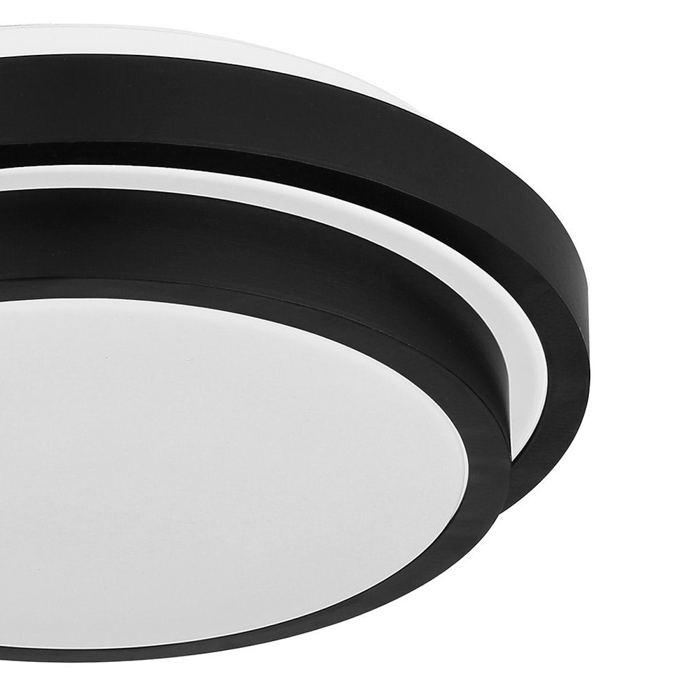 etc-shop LED Sensor D fest Badezimmerleuchte Deckenlampe Neutralweiß, LED-Leuchtmittel IP44 30 schwarz verbaut, LED cm Deckenleuchte,