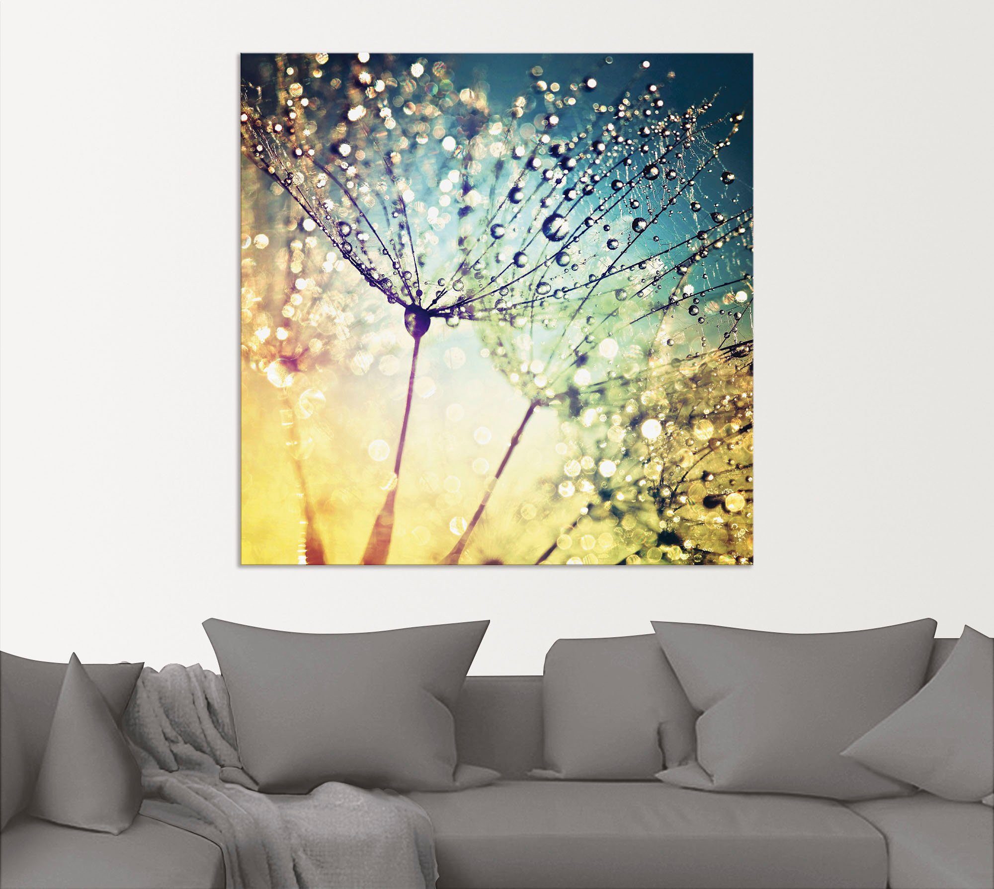 Artland Wandbild Pusteblume Zaubertropfen, Blumen (1 günstig online kaufen