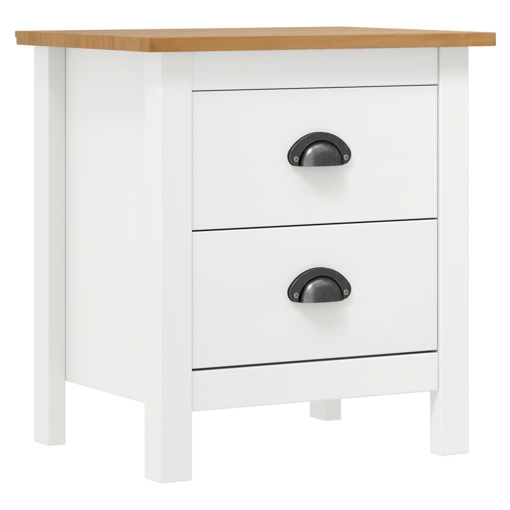 Nachttisch Hill Range Weiß 46ã35ã49,5 Cm Massivholz Kiefer günstig online kaufen