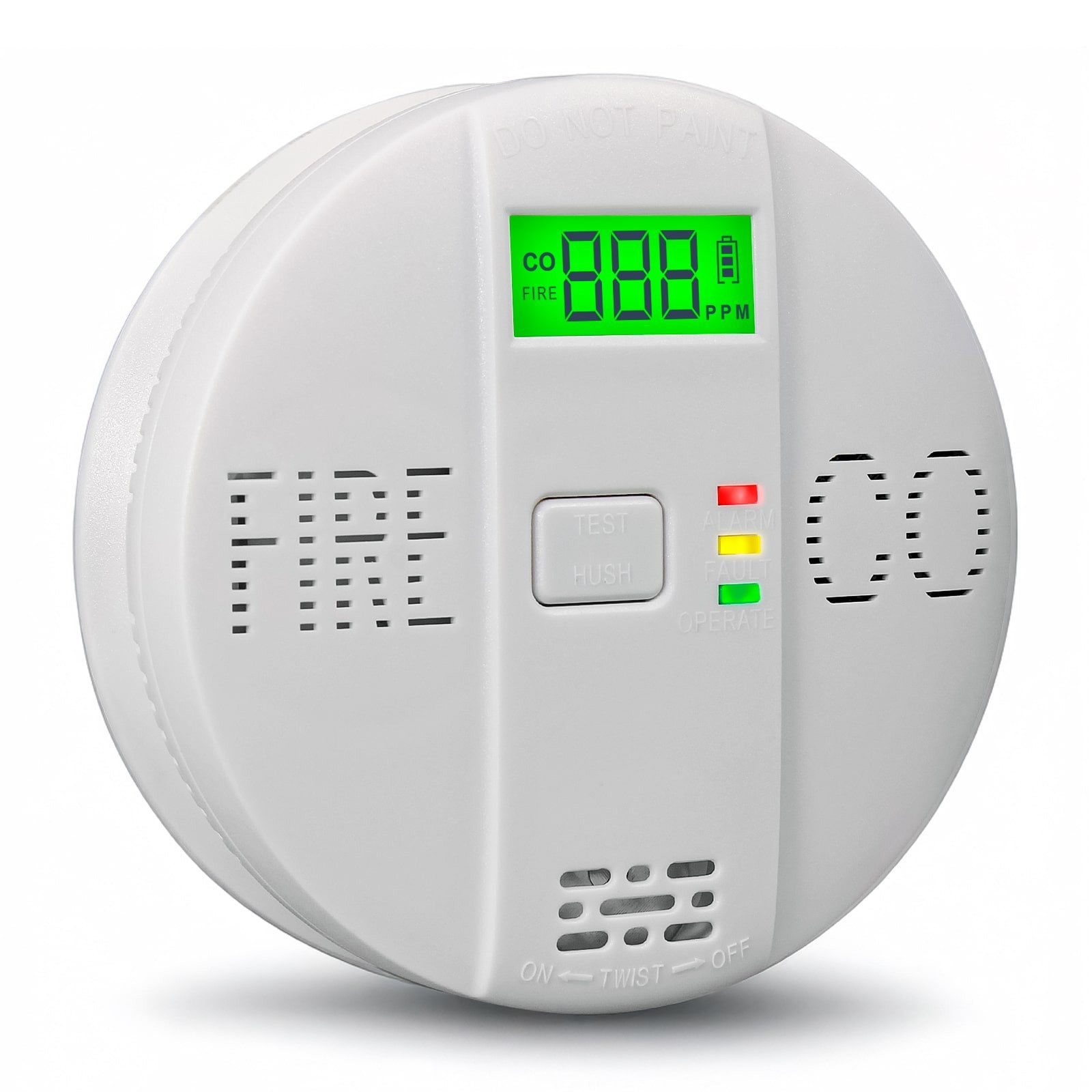 EAXUS Air-Guard Duo Kohlenmonoxidmelder Rauchmelder (STN-LCD-Display mit Statusanzeigen, CO-Melder & Rauchmelder in einem)