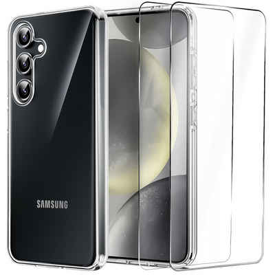 CoolGadget Handyhülle Transparent als 2in1 Schutz Cover Set für das Samsung Galaxy A40 5,9 Zoll, 2x 9H Glas Display Schutz Folie + 1x TPU Case Hülle für Galaxy A40
