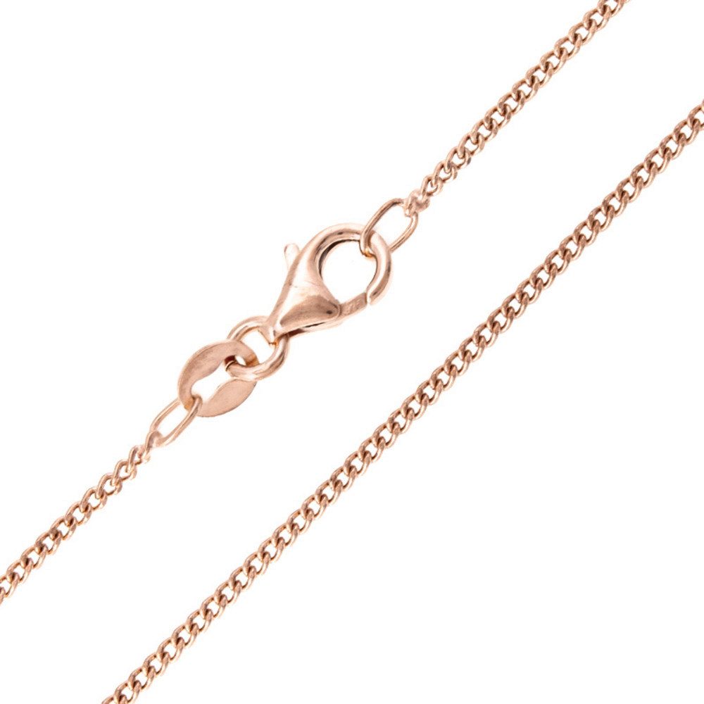 Silberkette 45 cm rosévergoldete 925 Sterling Silber Panzerkette Damen elegant