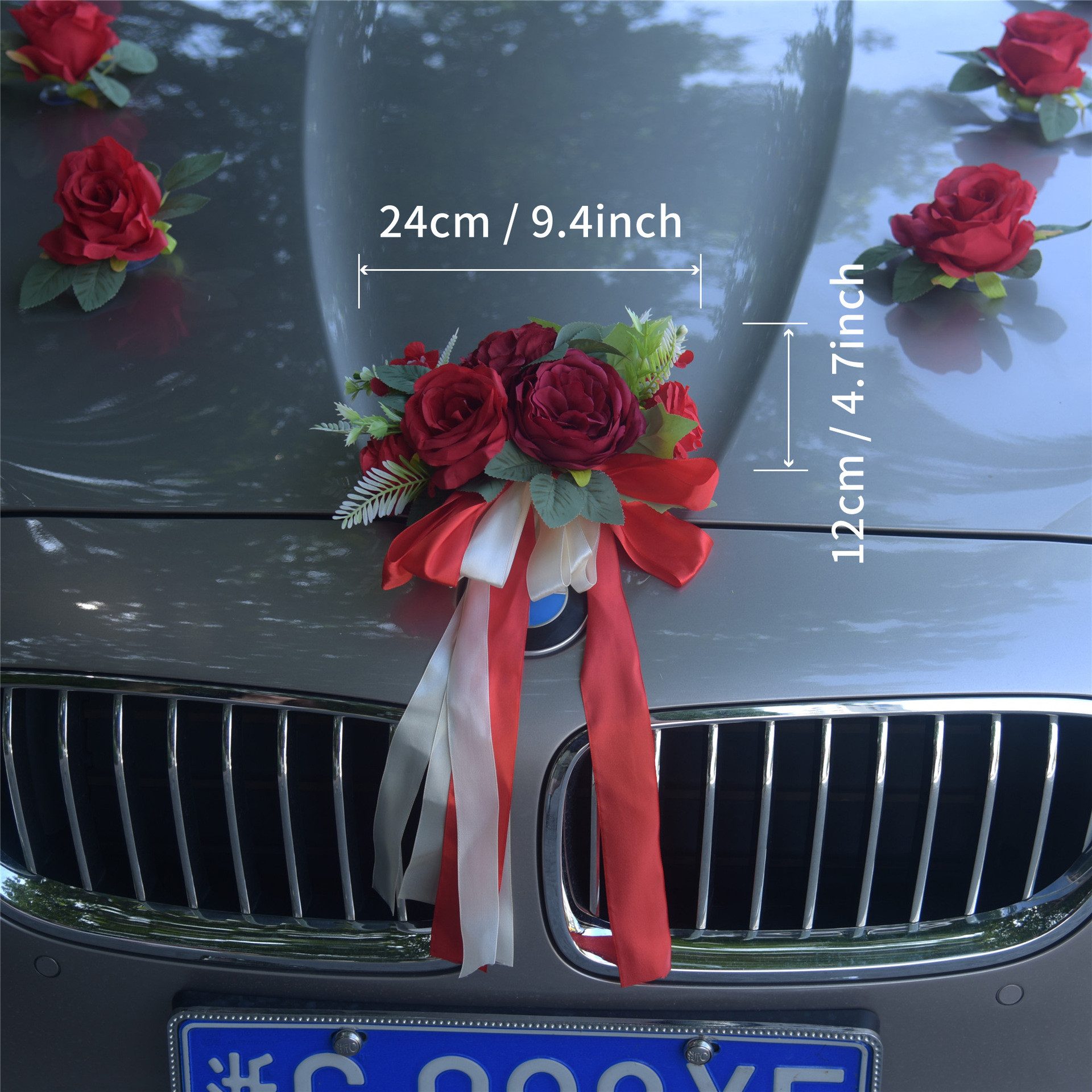 Kunstblume Autoschmuck Hochzeit,Wedding Girlande Hochzeitsauto Dekorationss günstig online kaufen