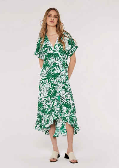 Apricot Sommerkleid Silhouette Palm Leave Wrap Dress (1-tlg) in Wickeloptik
