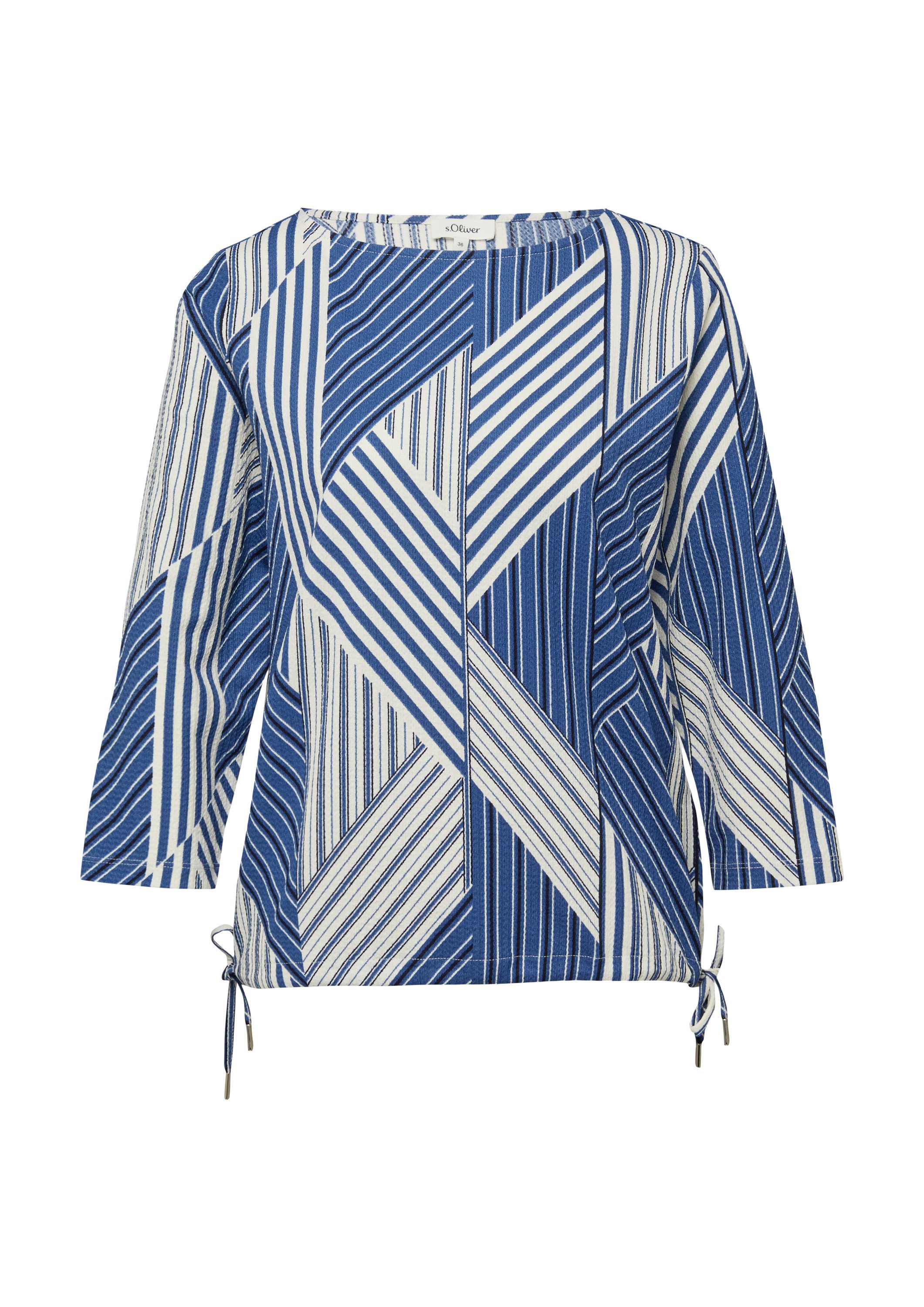 s.Oliver 3/4-Arm-Shirt T-Shirt Strukturierte Shirt-Bluse mit U-Boot-Ausschn günstig online kaufen