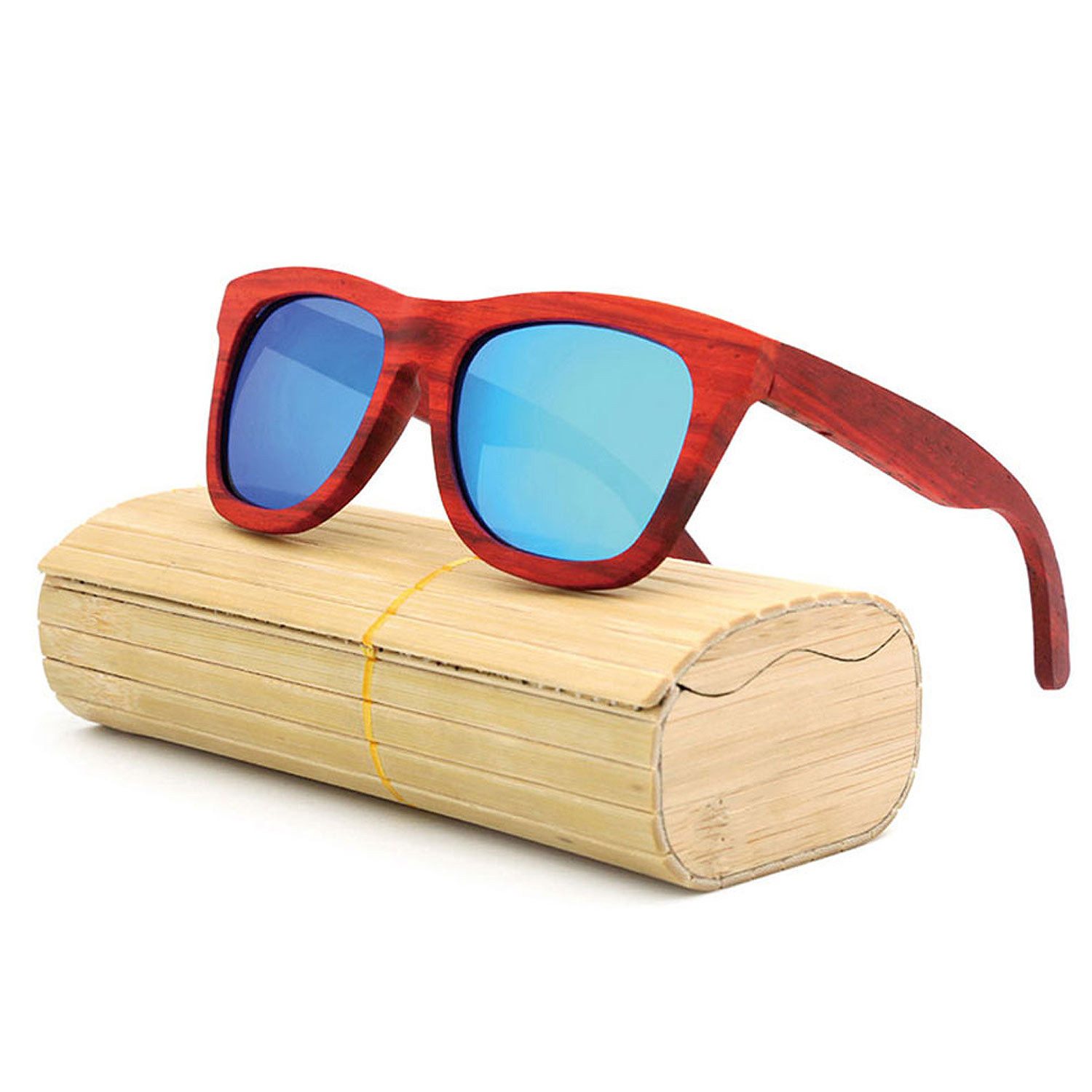 urbandreamz Sonnenbrille Bambus Holz Sonnenbrille Herren Damen polarisiert verspiegelt