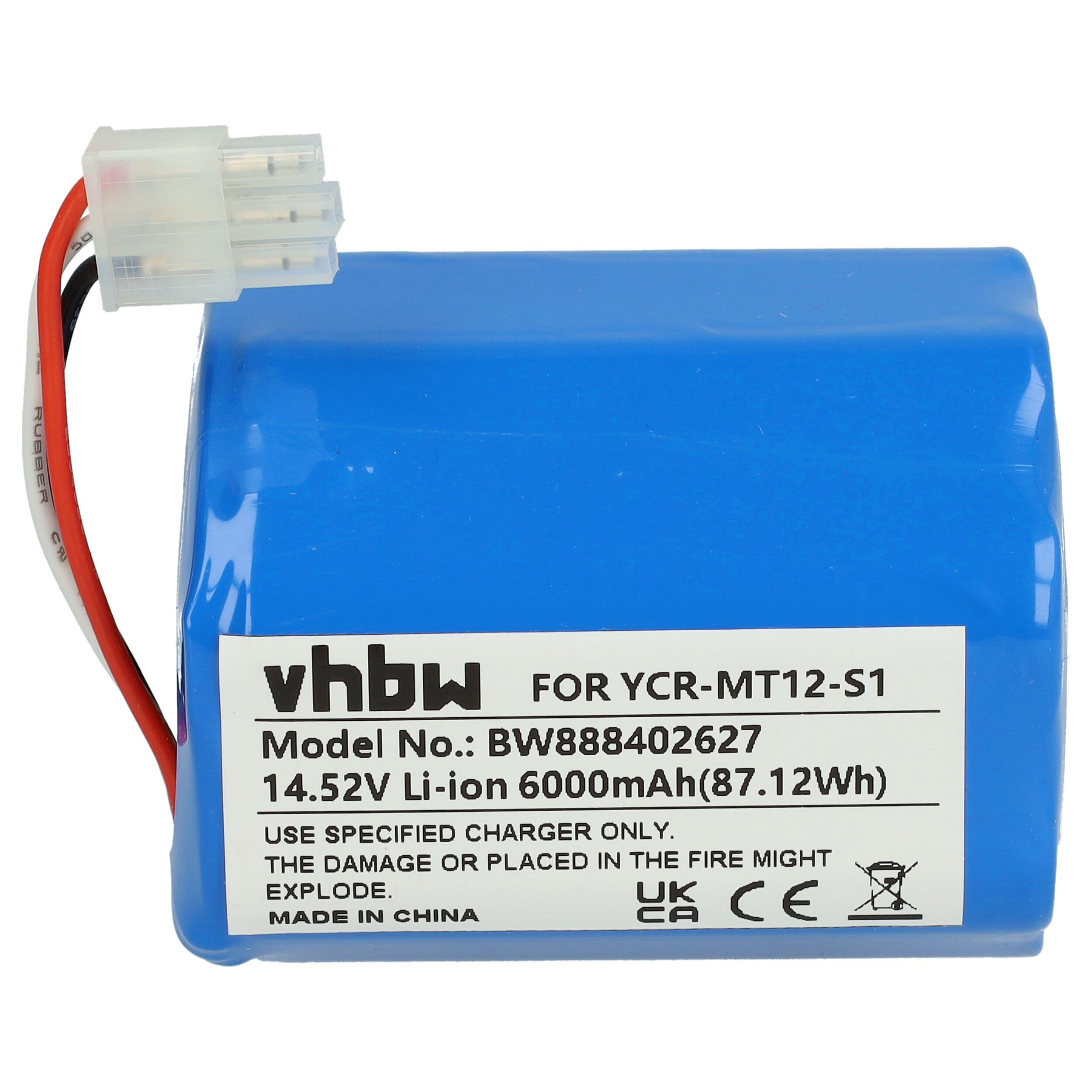 vhbw Ersatz für iClebo YCR-M07-20W, Staubsauger-Akku 6000 Li-Ion mAh YCR-MT12-S1 V) (14,52 für
