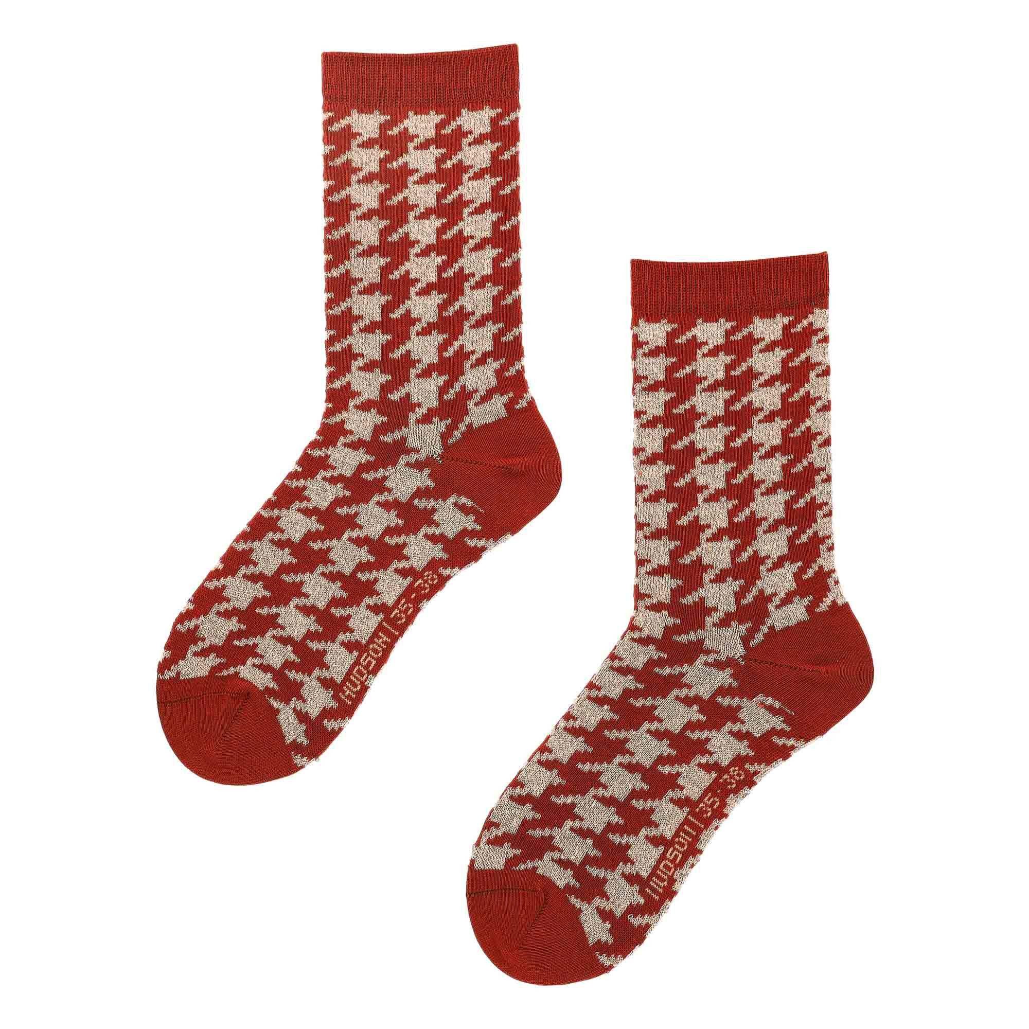Hudson Basicsocken Check (1-Paar) Socken mit Hahnentritt-Muster