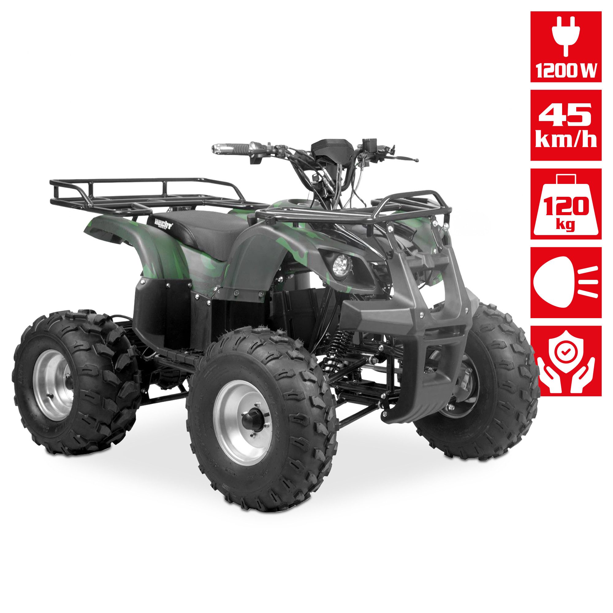 Hecht E-Quad 56150, 45 km/h, tow hitch, 1200W, 60V/20Ah battery, 42km range