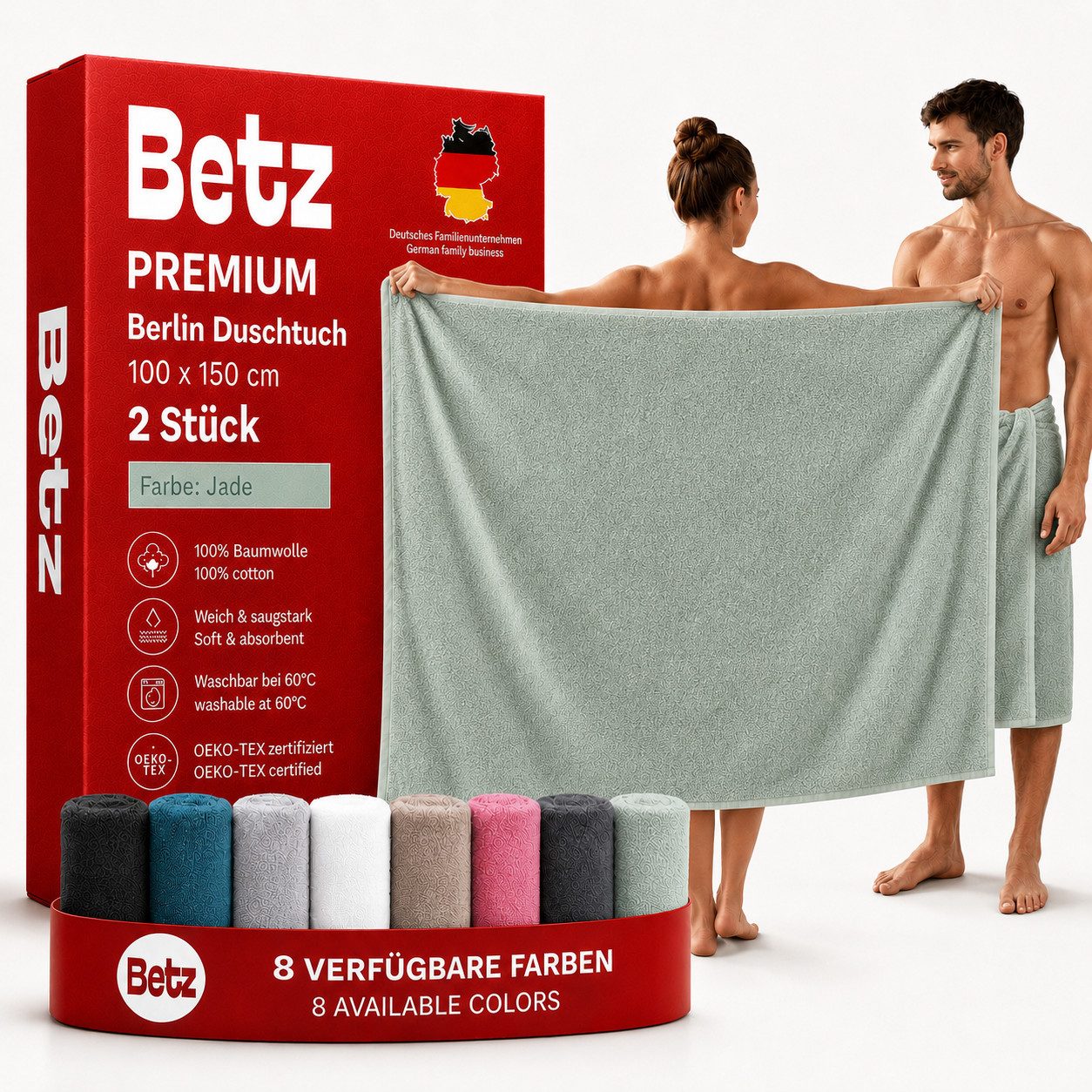 Betz Badetuch Maxi Duschtuch XXL BERLIN Größe 100x150cm, 100% Baumwolle
