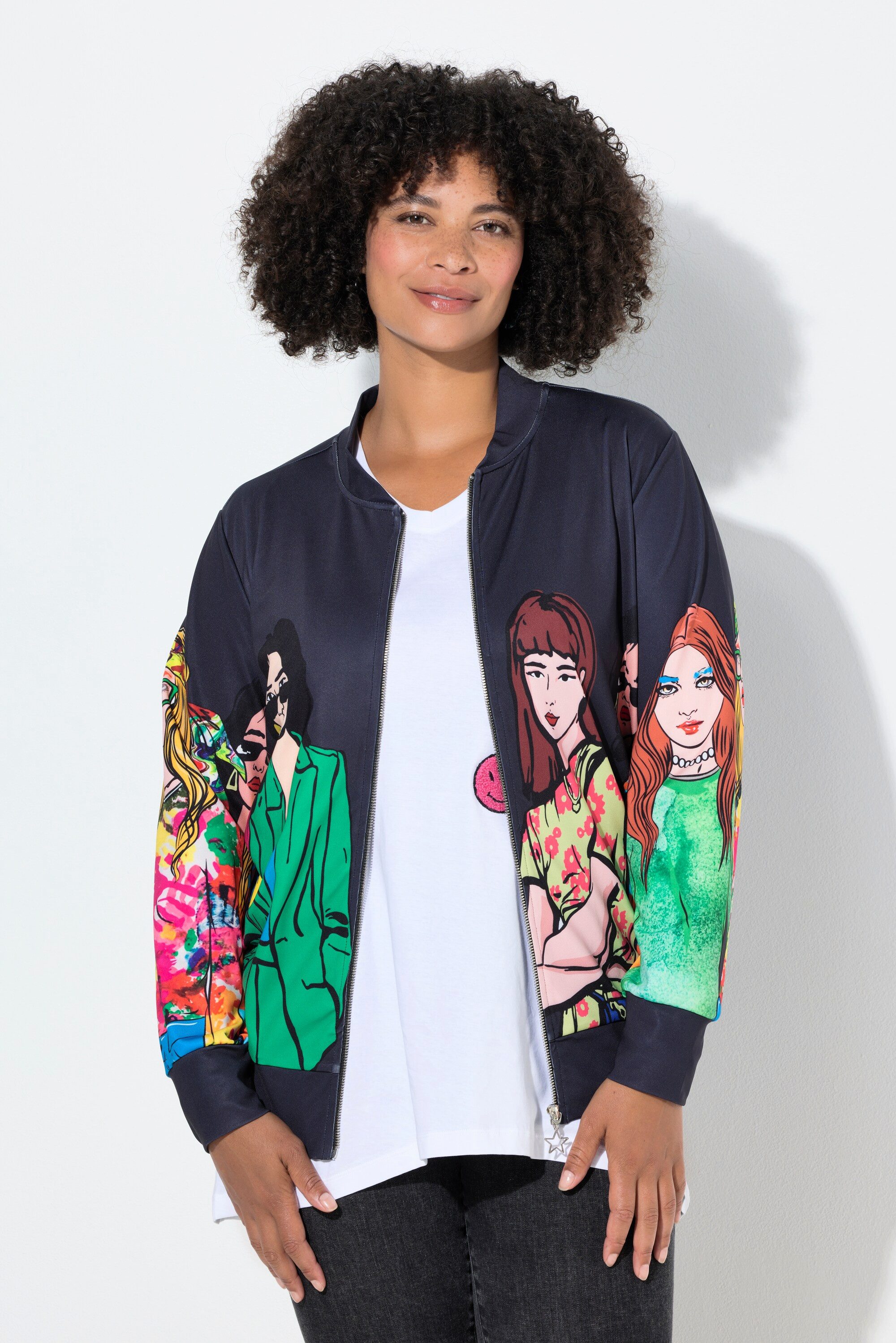 Kurzjacke Scuba-Blouson Relaxed Fit Frauen-Druck