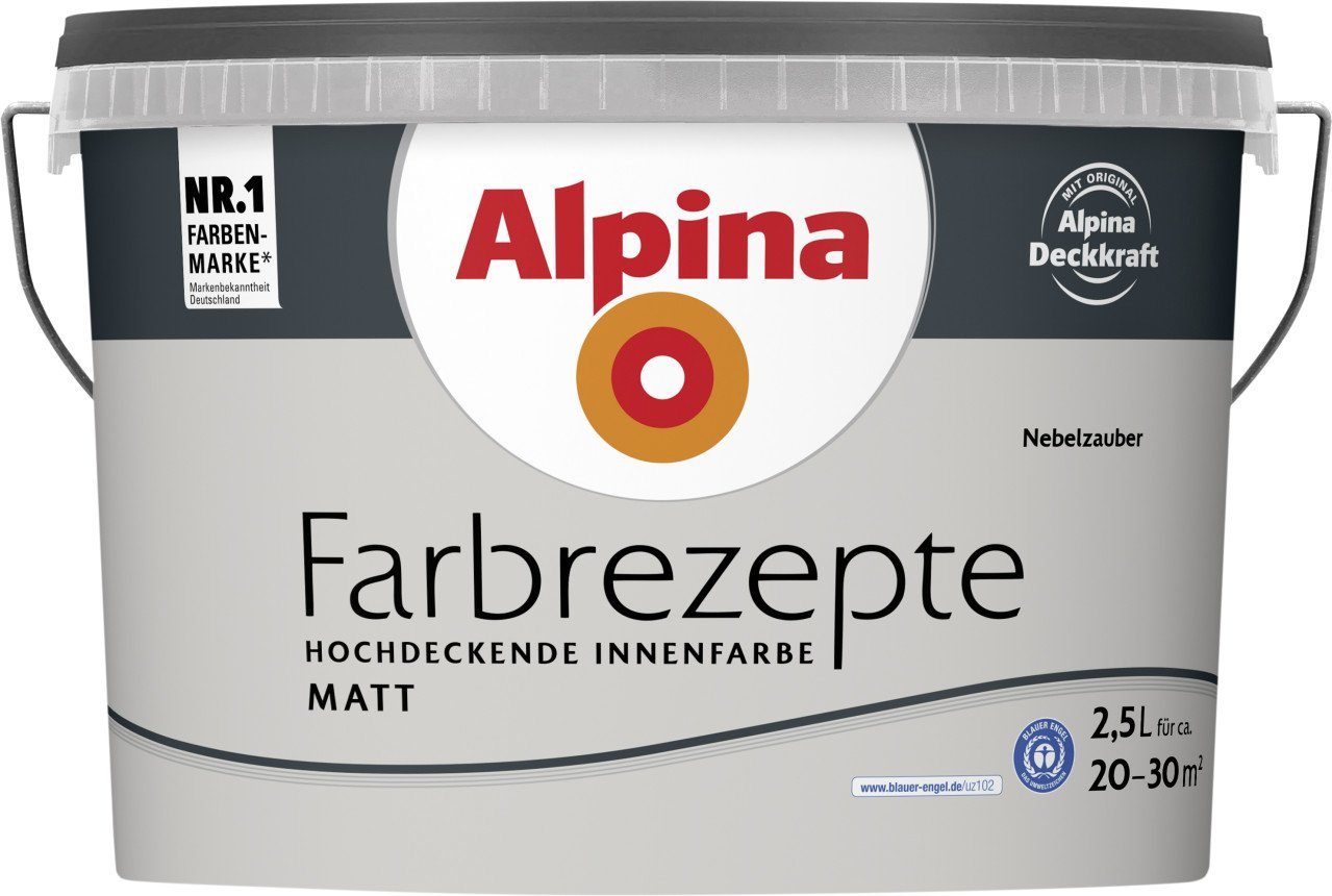 Wandfarbe Alpina Farbrezepte Nebelzauber matt 2,5 L