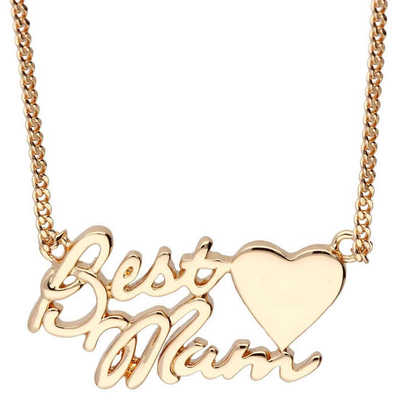 LÖB Kette mit Anhänger Damen Halskette mit Best Mom Mama Gravur Roségold, Kette Rose Geschenke für Mutter Oma Frauen zum Muttertag Geburtstag