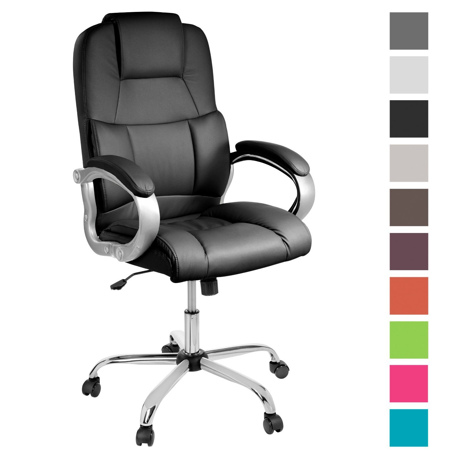 TPFLiving Chefsessel Denver mit abgebremsten Rollen (XXL Bürostuhl ergonomi günstig online kaufen