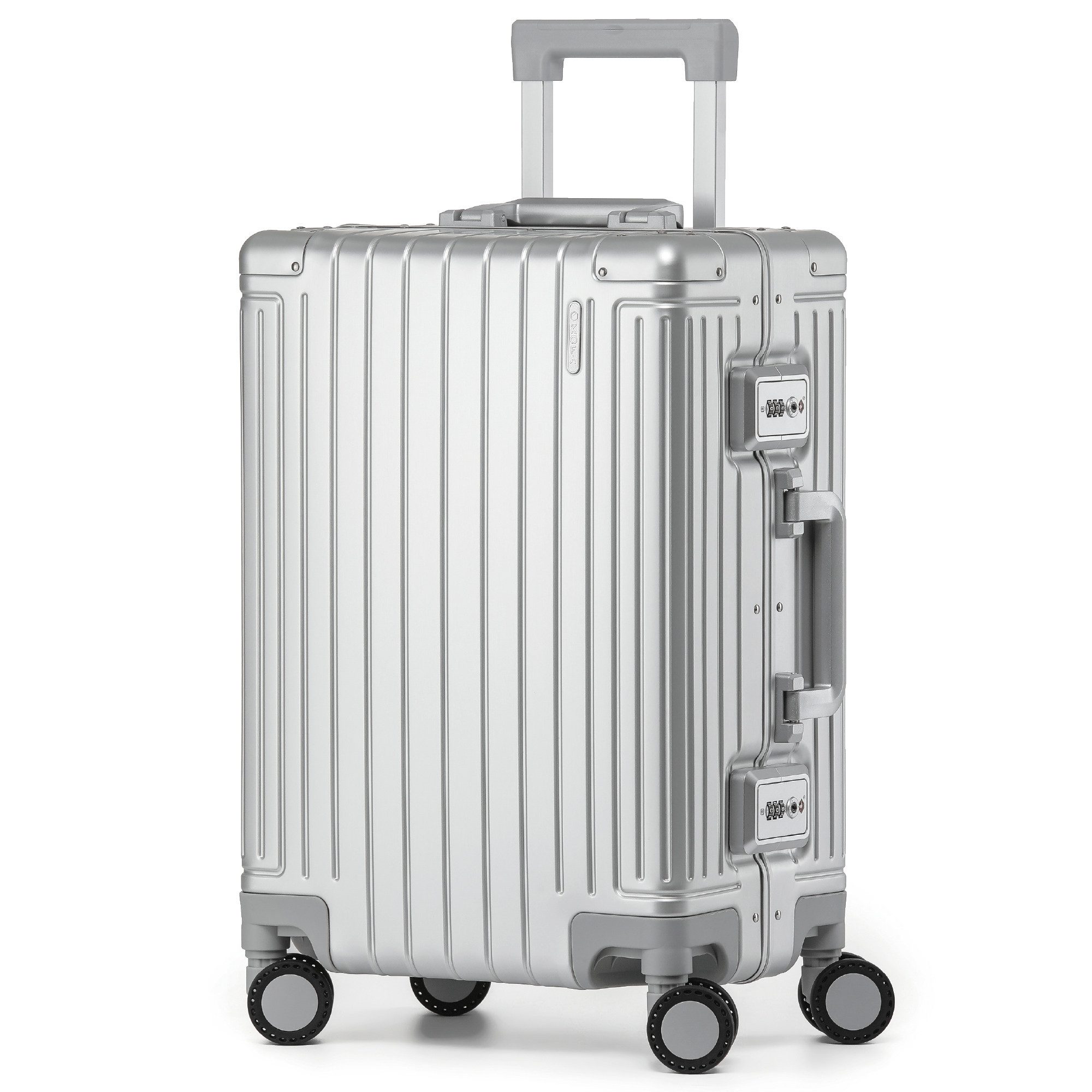 KOFA Handgepäckkoffer GENEVA, 55cm 100% Aluminium Hartschale, 4 Rollen, TSA Schloss