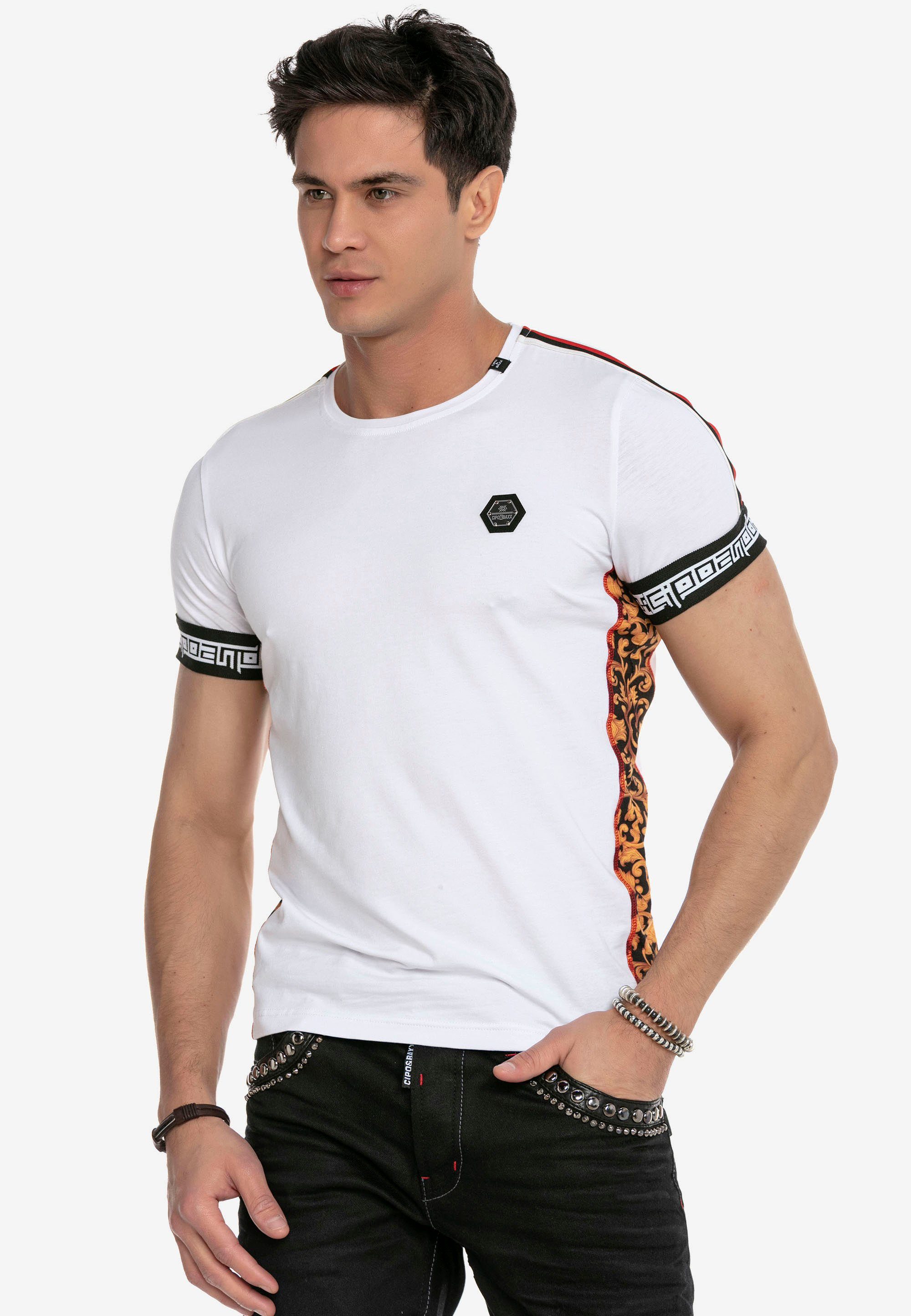 im weiß Design Cipo sportlichen & Baxx T-Shirt