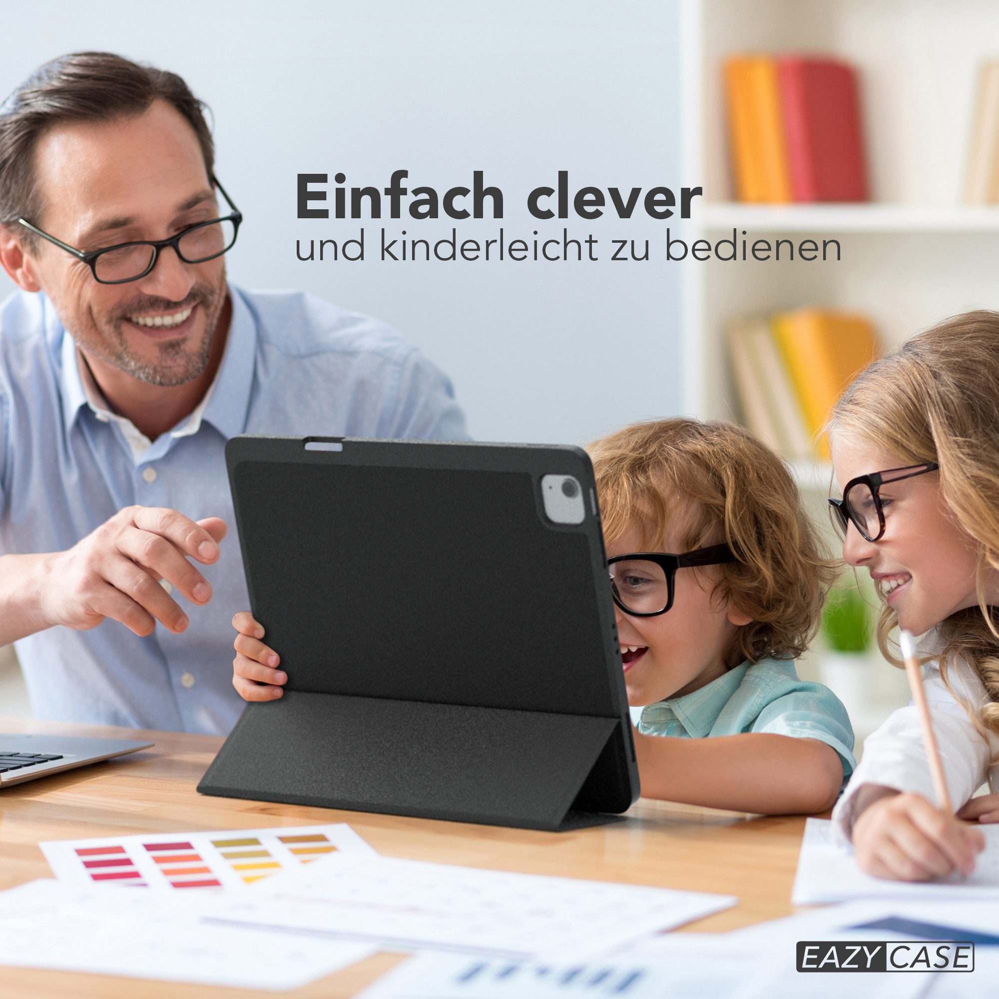 EAZY CASE Tablet-Hülle Penholder Smartcase für Apple iPad Air 13 (2024) 13 Zoll, Hülle Schutzhülle mit Sleep Wake Up Funktion Etui zum Klappen Schwarz – Bild 3 von 5