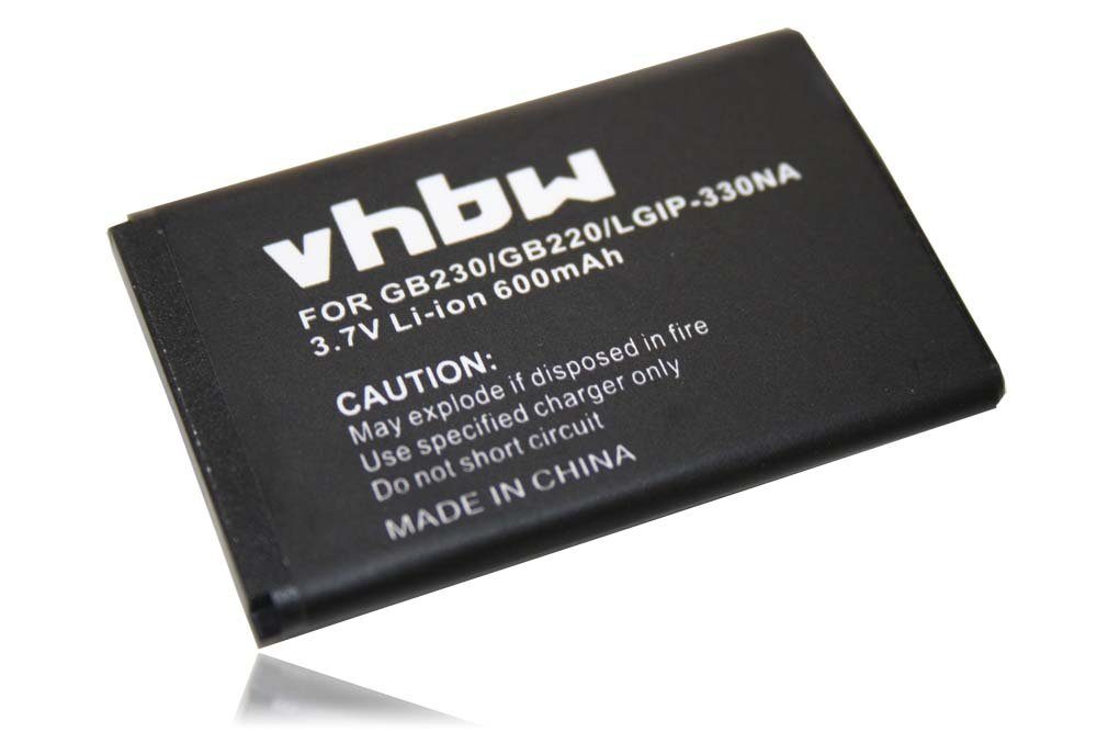 vhbw kompatibel mit LG GD330, GB230 Julia, GD350, GB220 Smartphone-Akku Li-Ion 600 mAh (3,7 V)