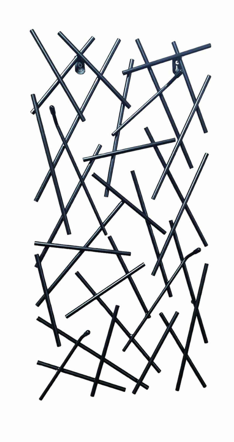 HAKU Garderobenhalter (1 St), Wandgarderobe modern schwarz 30x60cm Stahlrohr