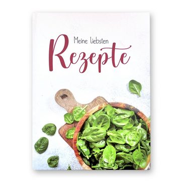 Kreative Feder Notizbuch Rezeptbuch "Meine liebsten Rezepte", DIY Kochbuch für eigene Rezepte Hardcover DIN A4