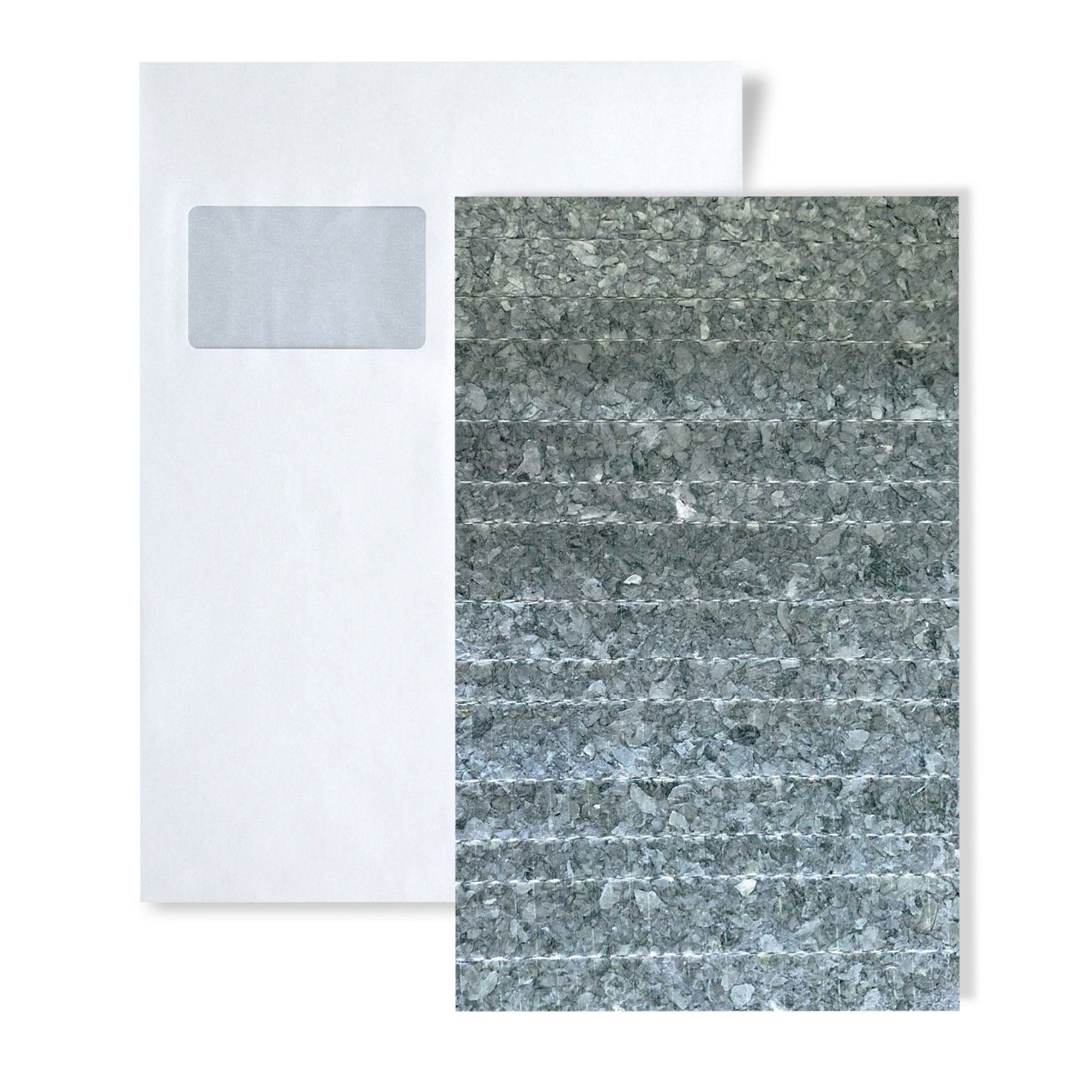 Wallface Naturwerkstofftapete 1 MUSTERSTÜCK S-CSA09 DIN A5 Wandverkleidung Muster CAPIZ, glänzend, unifarben, Capiz Muscheln, (1 Musterblatt, ca. A5-A4), grau, silber, platin