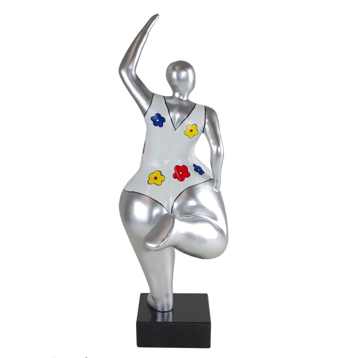 Marmorsockel, auf Dekoobjekt Farbakzenten Finish Casablanca mit mit stehend Ballerina Silberne glänzendem