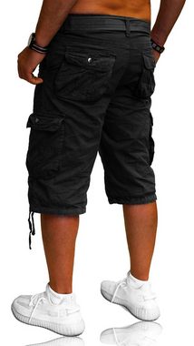 RMK Cargoshorts Herren Short Shorts Bermuda kurze Hose Cargos + Gürtel aus Baumwolle, in Unifarbe