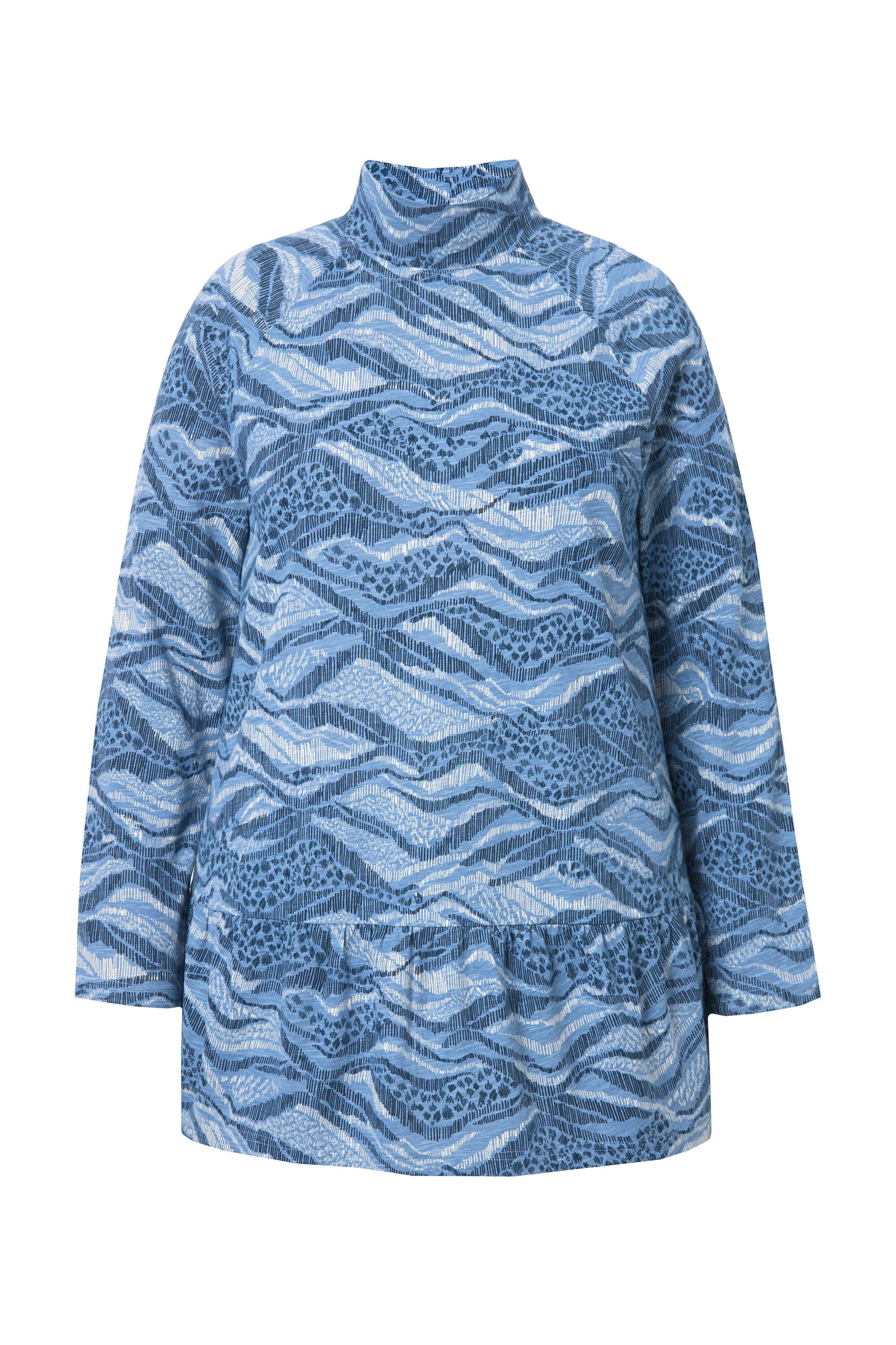 Ulla Popken Longshirt Longshirt A-Linie Stehkragen günstig online kaufen
