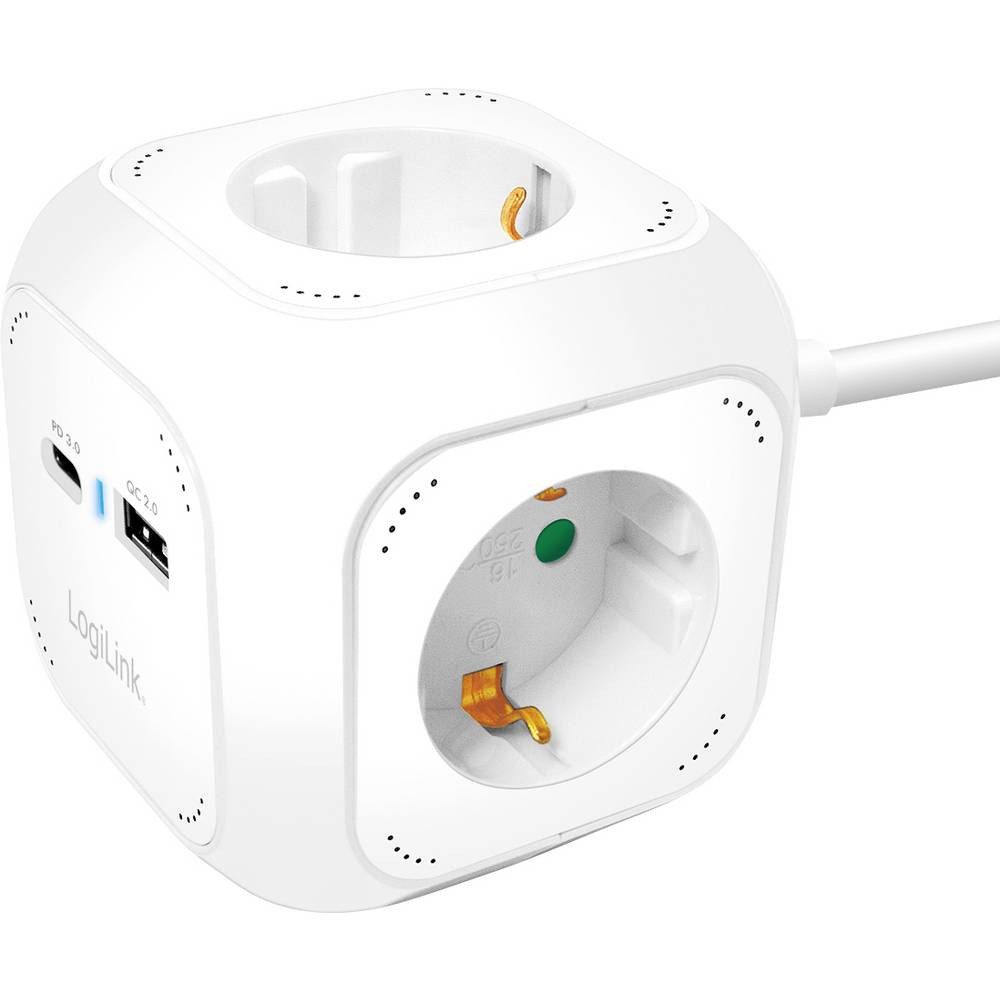 LogiLink Steckdosenleiste, mit USB, mit USB-C®, Power Delivery