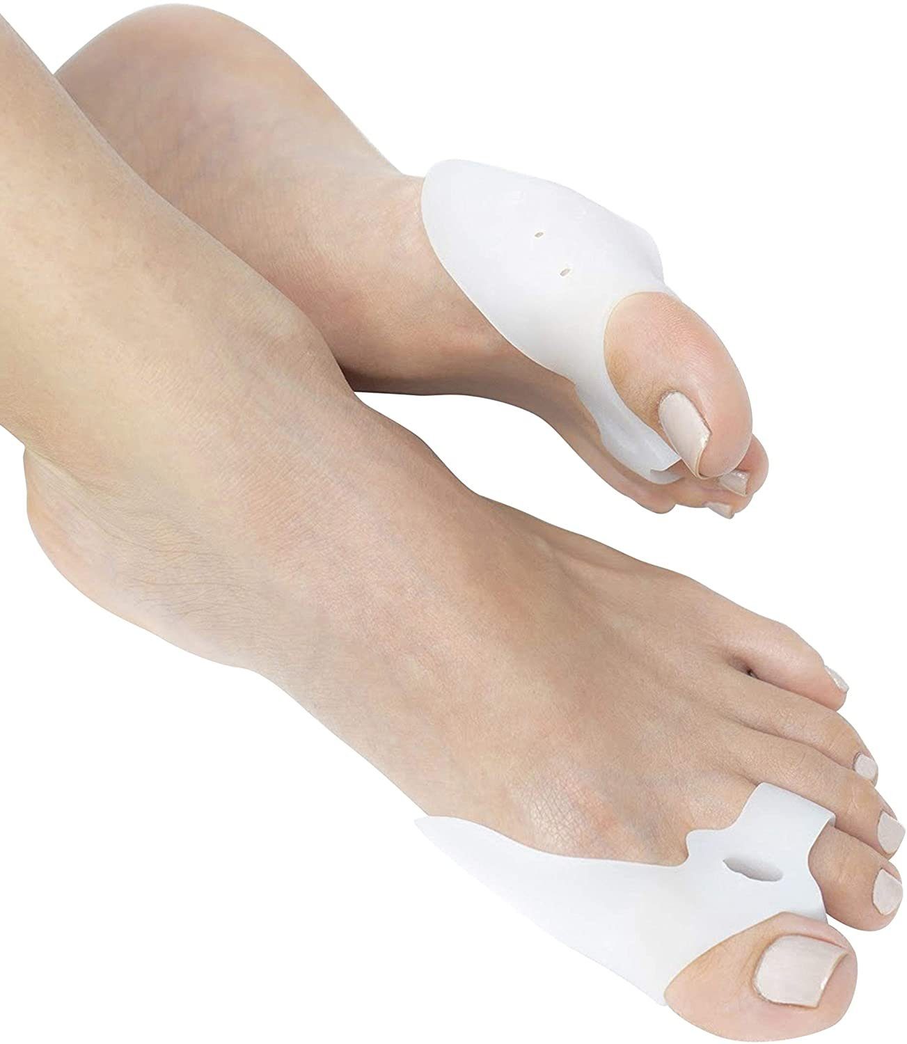 COOL-i ® Fußpolster Hallux Valgus Zehenspreizer – 2 Paar, Einstellbar, BPA-frei, Universalgröße