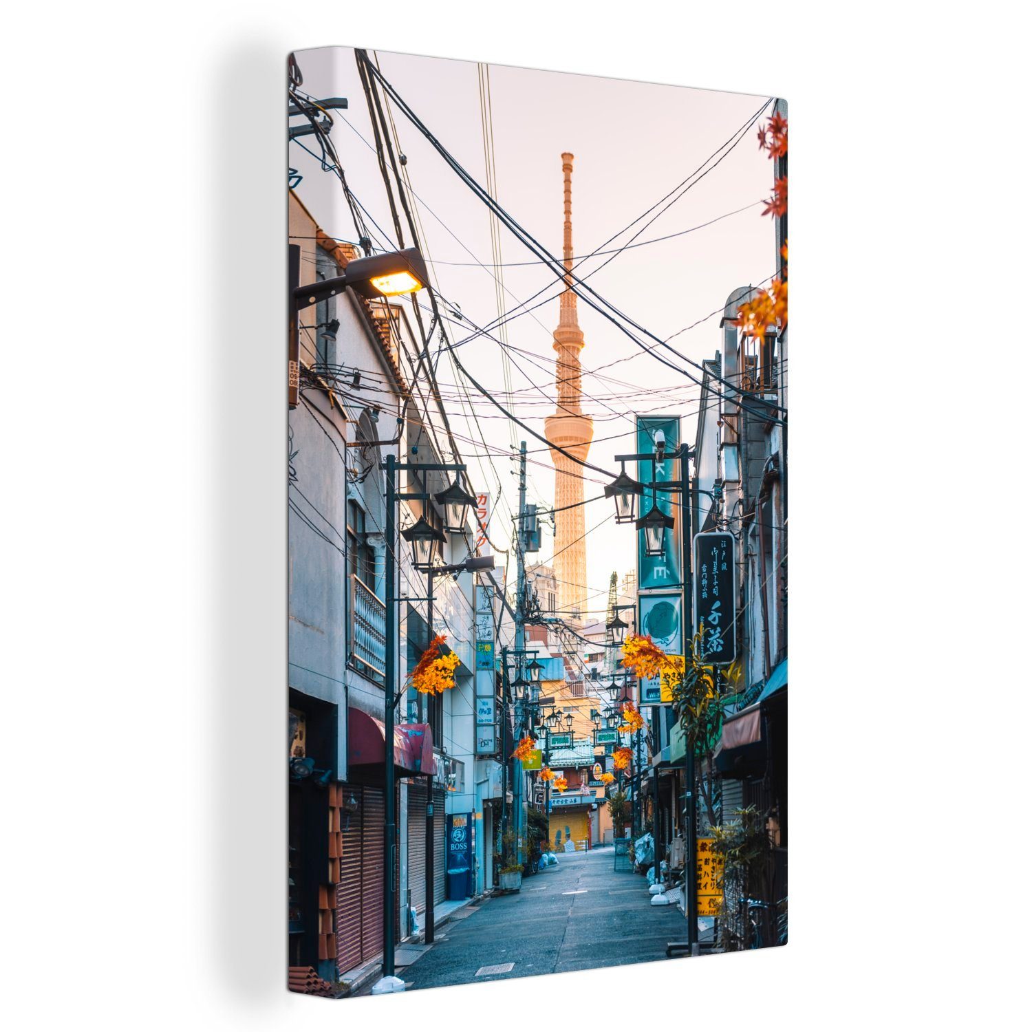 OneMillionCanvasses® Leinwandbild Fahrspur in Tokio, (1 St), Leinwandbild fertig bespannt inkl. Zackenaufhänger, Gemälde, 20x30 cm