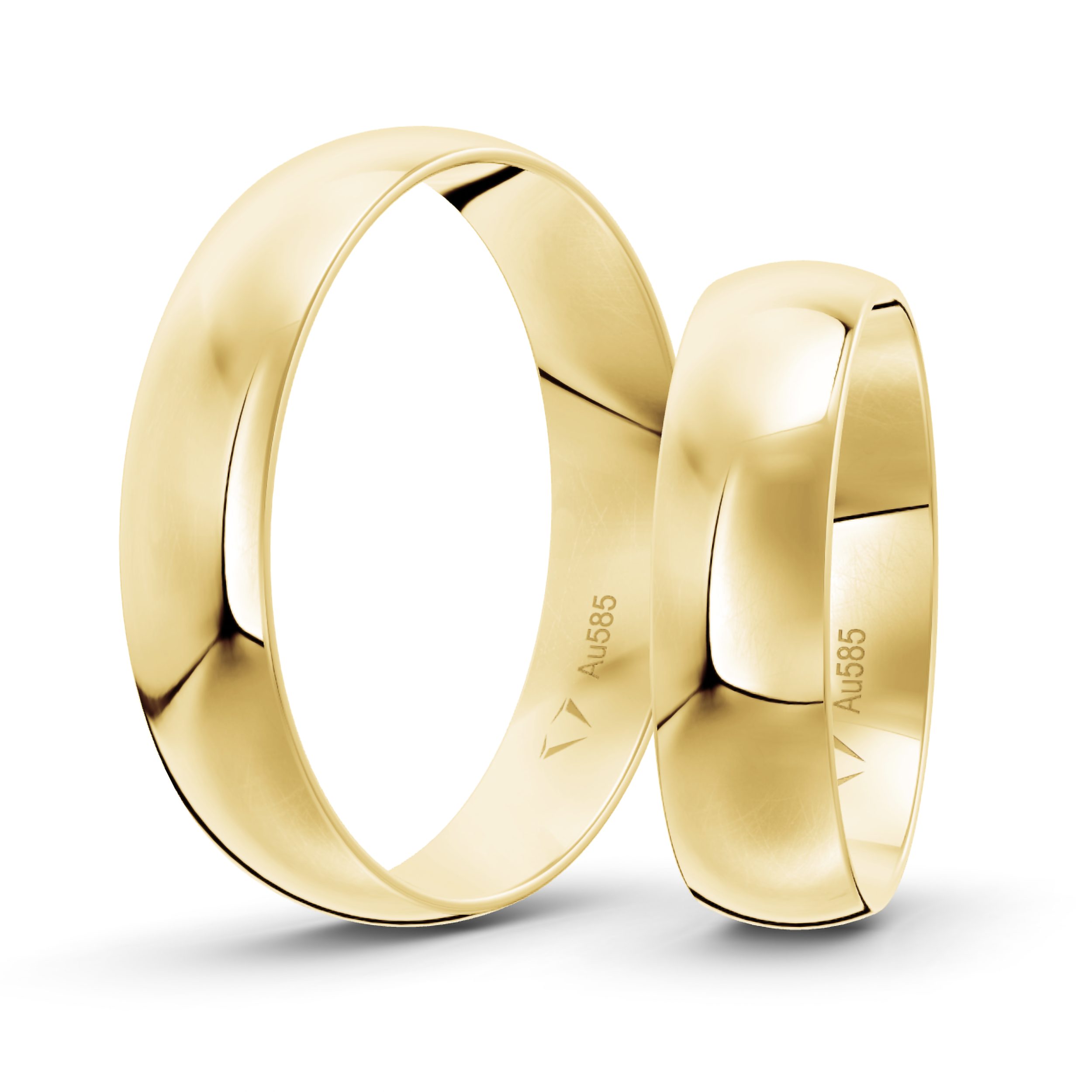 mosa & co. Trauring mit Gravur Classic Gold 585 mit 5mm Breite im Paarpreis (Eheringe, 2-tlg., 2 Trauringe)