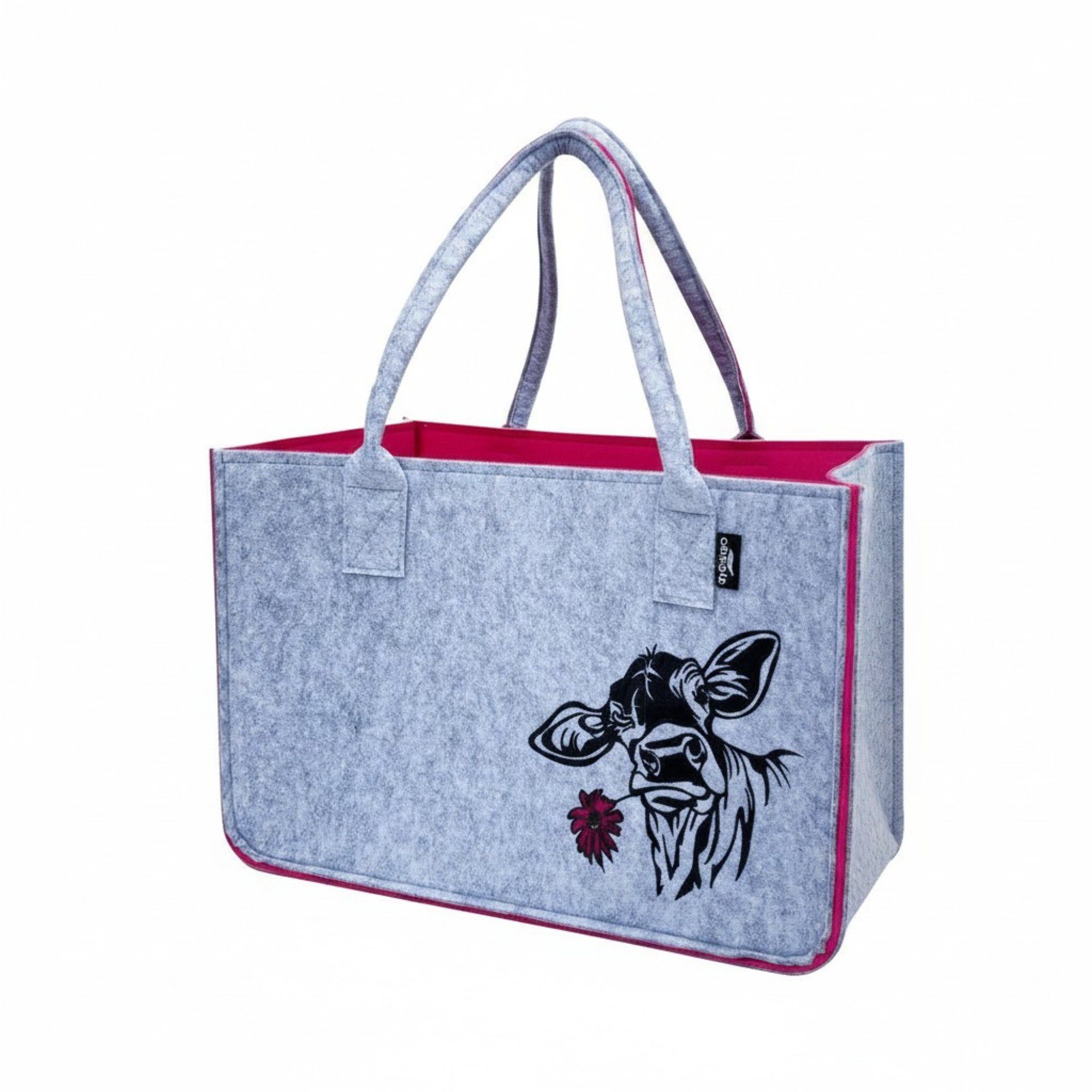 Camolo Tragetasche Shopper Filz Einkaufstasche COW mit Henkel