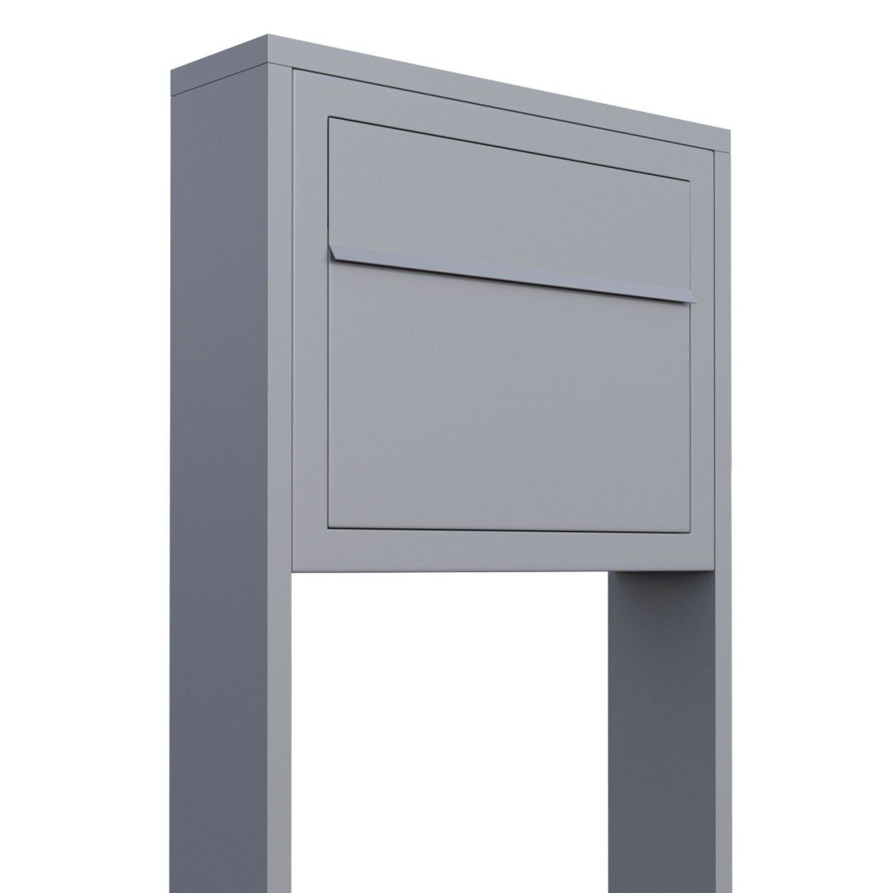 Bravios Briefkasten Standbriefkasten Elegance Grau Metallic