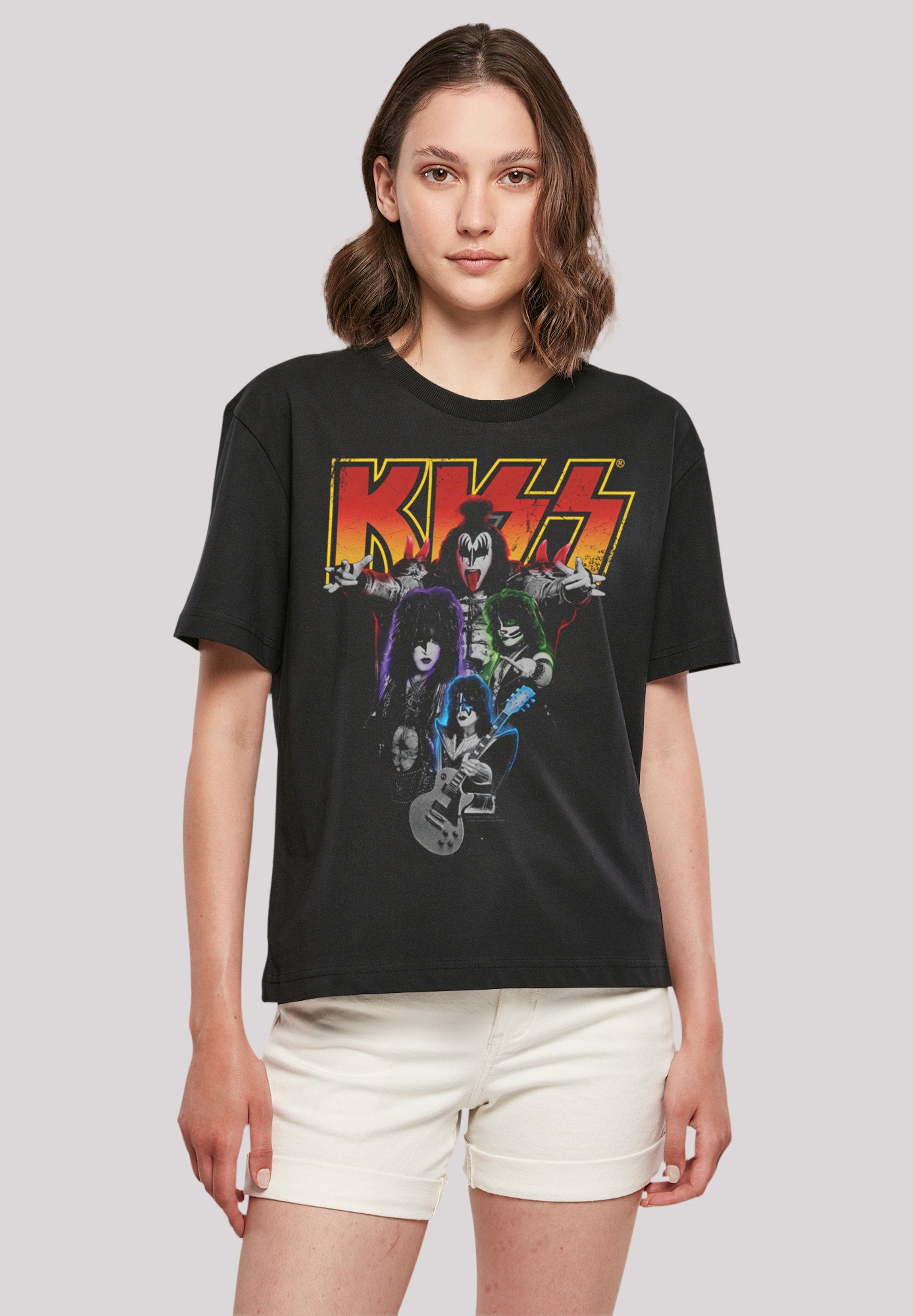 F4NT4STIC T-Shirt Rock Kiss Neon Off, Band und kombinierbar Musik, Qualität, vielseitig By Rock Premium Komfortabel