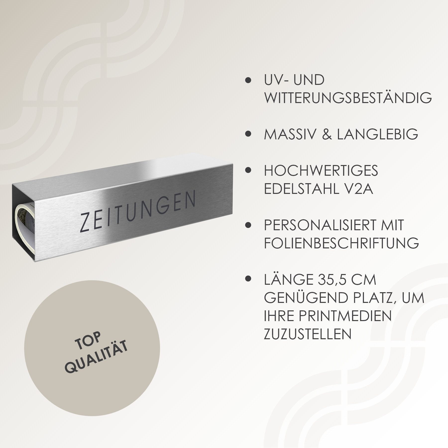 MOCAVI Zeitungsrolle Zeitungsfach ZF1 Edelstahl Zeitungen