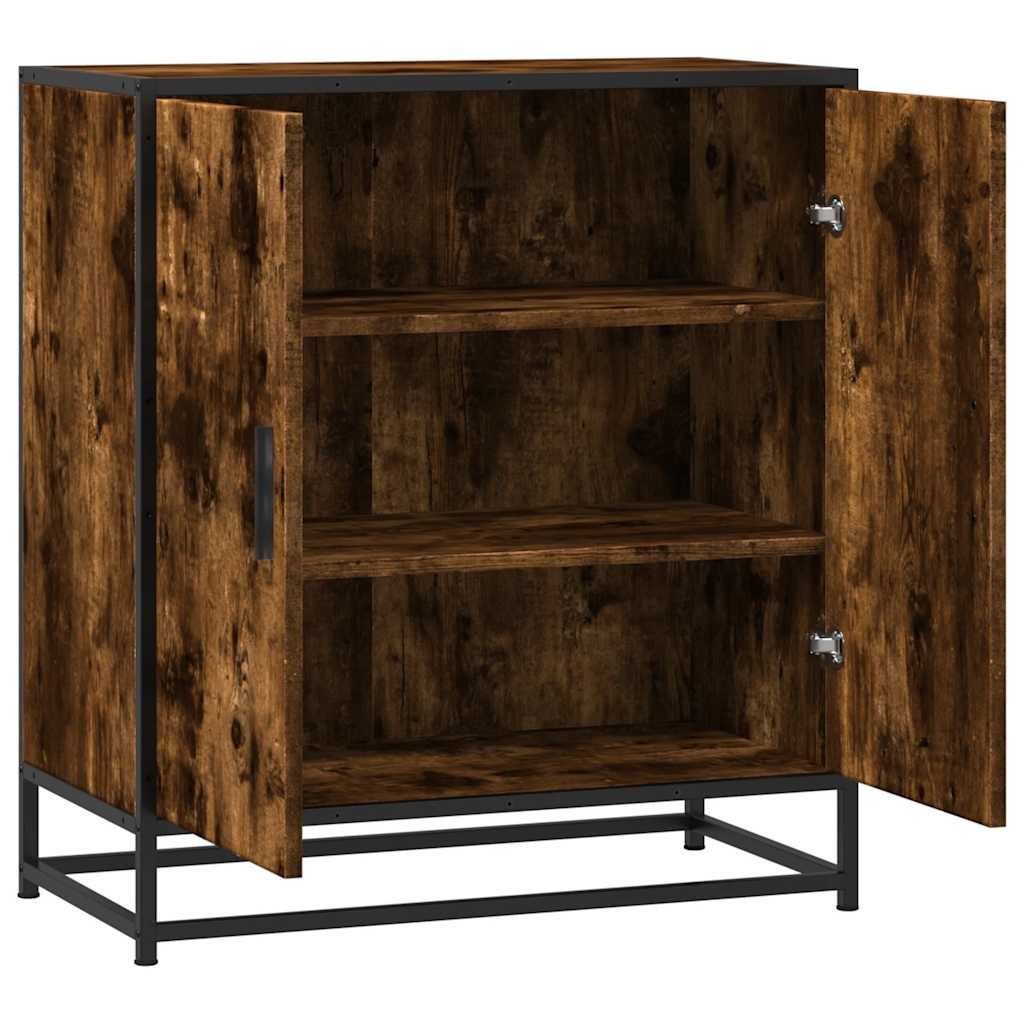 vidaXL Sideboard Sideboard Räuchereiche 68x35x76 cm Holzwerkstoff und Metall (1 St) – Bild 5 von 5