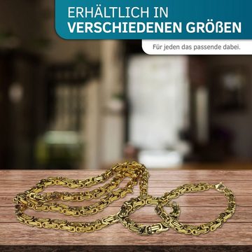 König Design Kette ohne Anhänger, Königskette Herrenkette Männer Kette Halskette Edelstahl - 5 mm
