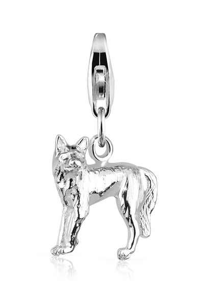 Elli Charm-Einhänger »Wolf Natur Tier 925 Silber«, Wolf