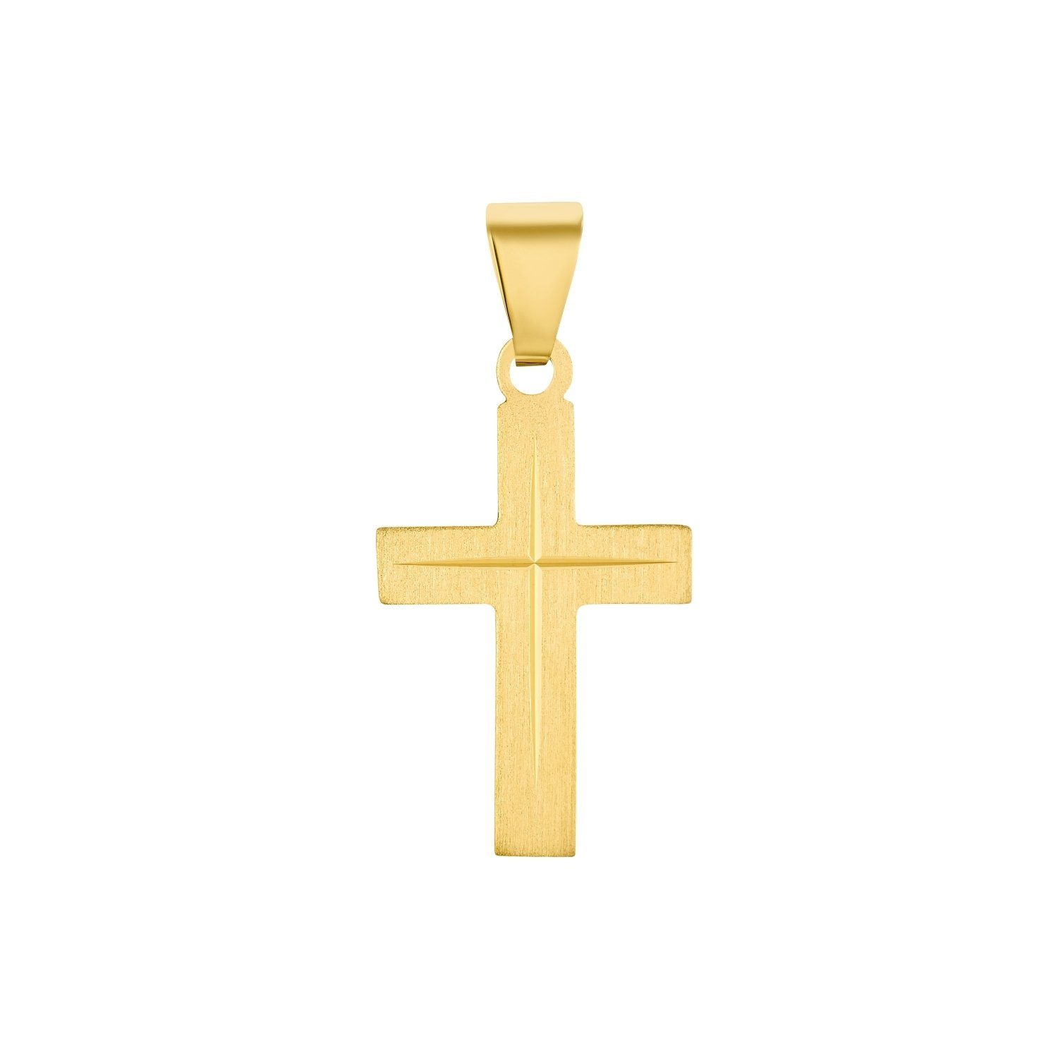 Amor Anhänger Set für Damen und Herren, Unisex, Gold 375, Kreuz (1-tlg),  Genau die richtige Ergänzung für deine Kette