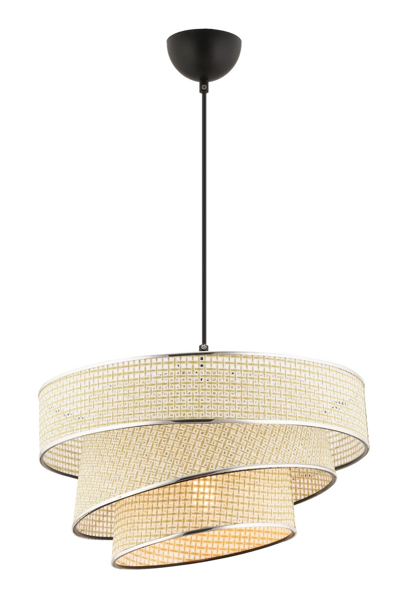 Opviq Pendelleuchte, ohne Leuchtmittel, Textilschirm in Rattanoptik