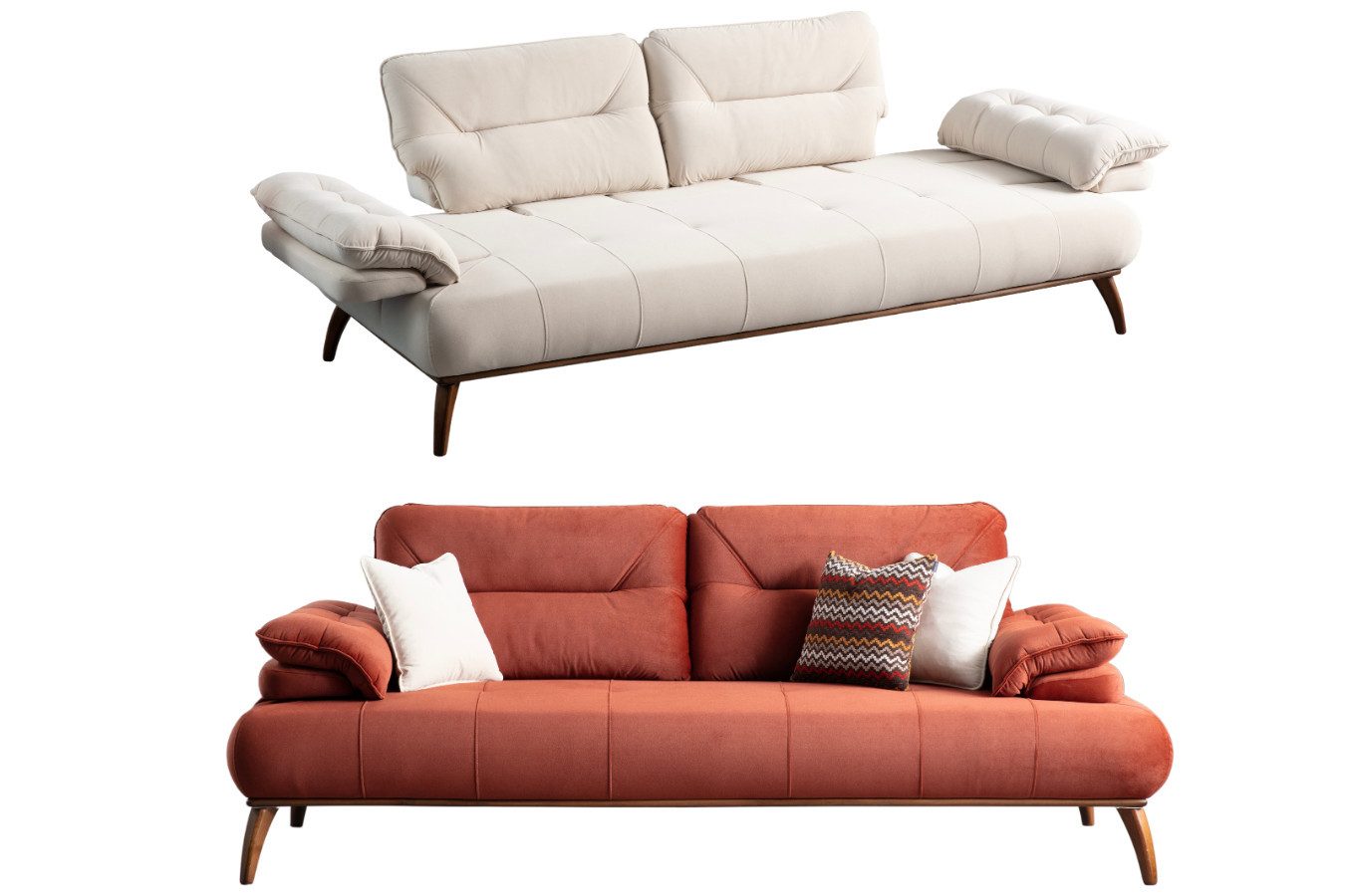 Villa Möbel Polstergarnitur Hazel Duo, (Set, Set besteht aus: 2 Sitzer+2 Sitzer), mit Relax-/Bettfunktion durch verstellbare Rückenlehne und Armlehne