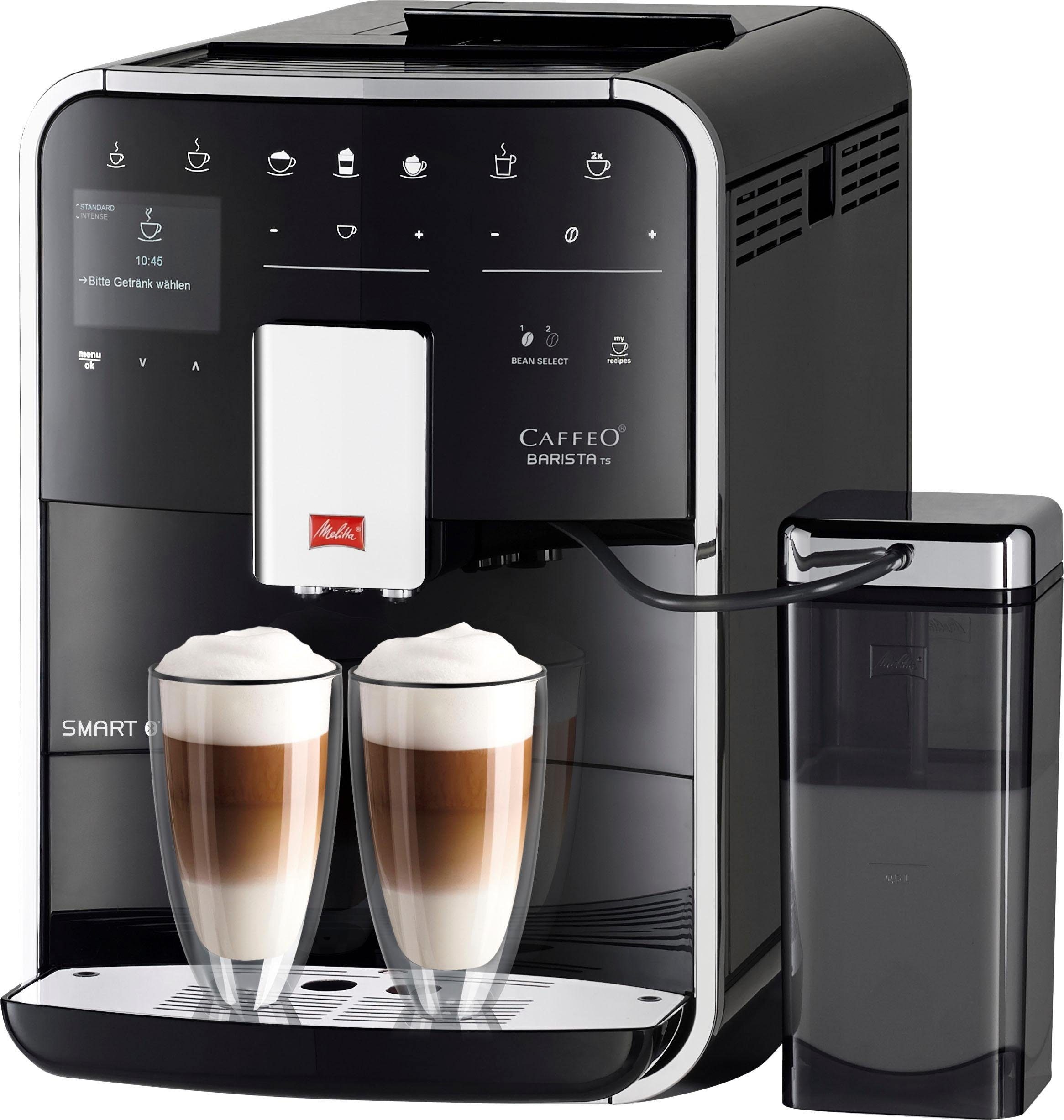 Melitta Kaffeevollautomat Barista TS Smart® F850-102, schwarz, 21  Kaffeerezepte & 8 Benutzerprofile, 2-Kammer