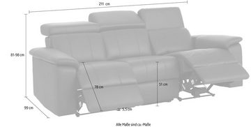 Home affaire 3-Sitzer Binado, mit manueller oder elektrischer Relaxfunktion mit USB-Anschluss