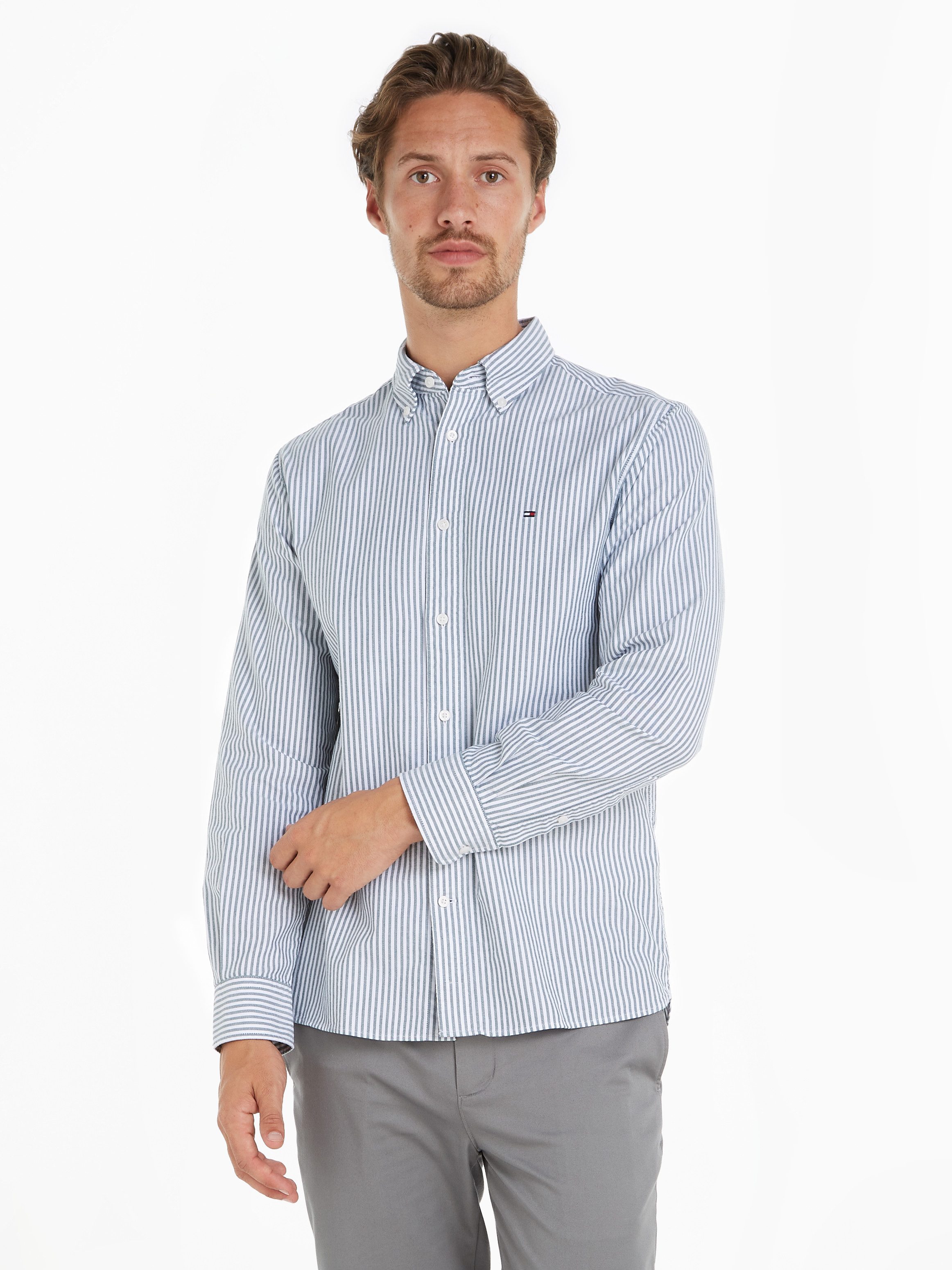 Tommy Hilfiger Langarmhemd HERITAGE OXFORD STRIPE günstig online kaufen