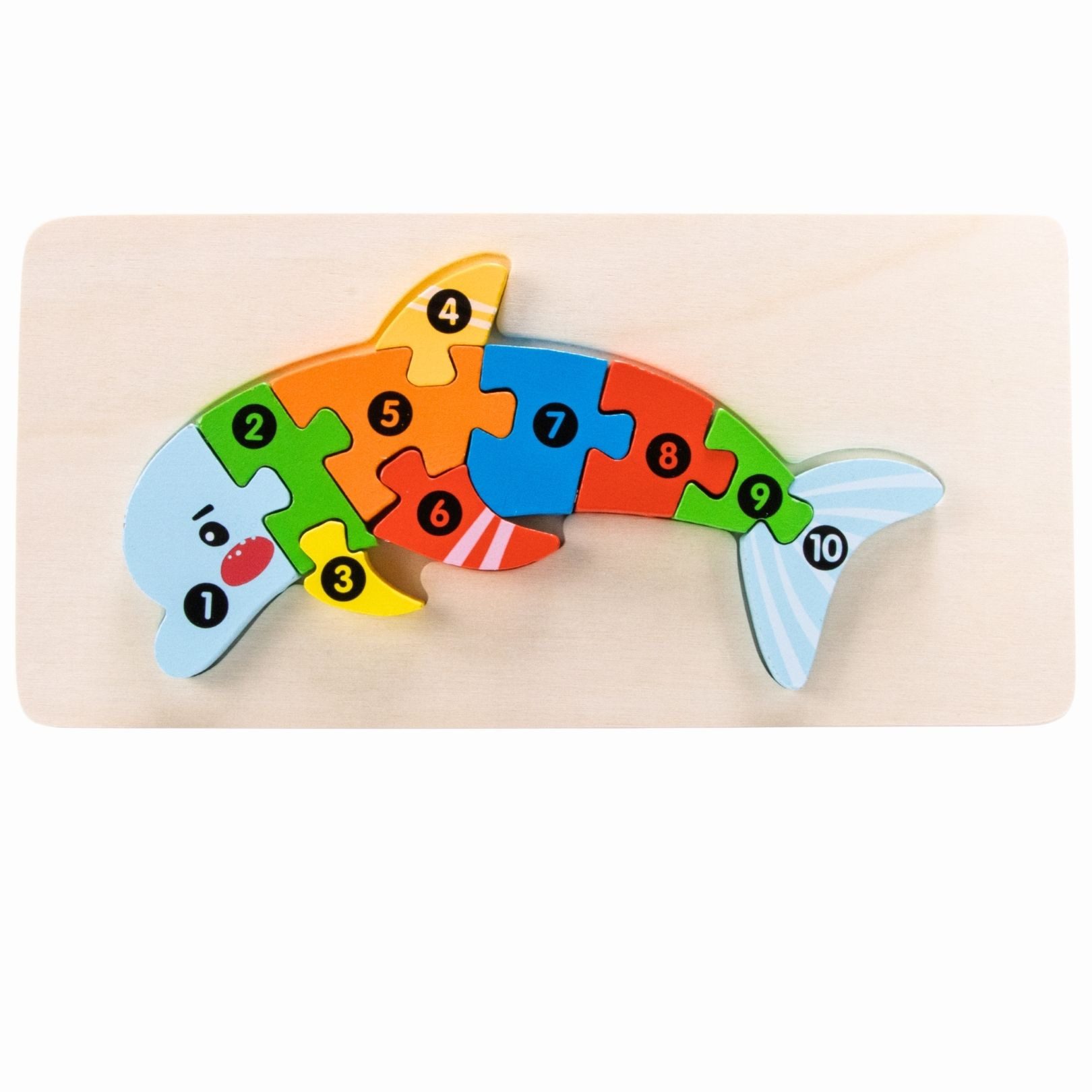 GICO Steckpuzzle Holzpuzzle Delfin mit Zahlen von 1 bis 10- 3911, Puzzletei günstig online kaufen
