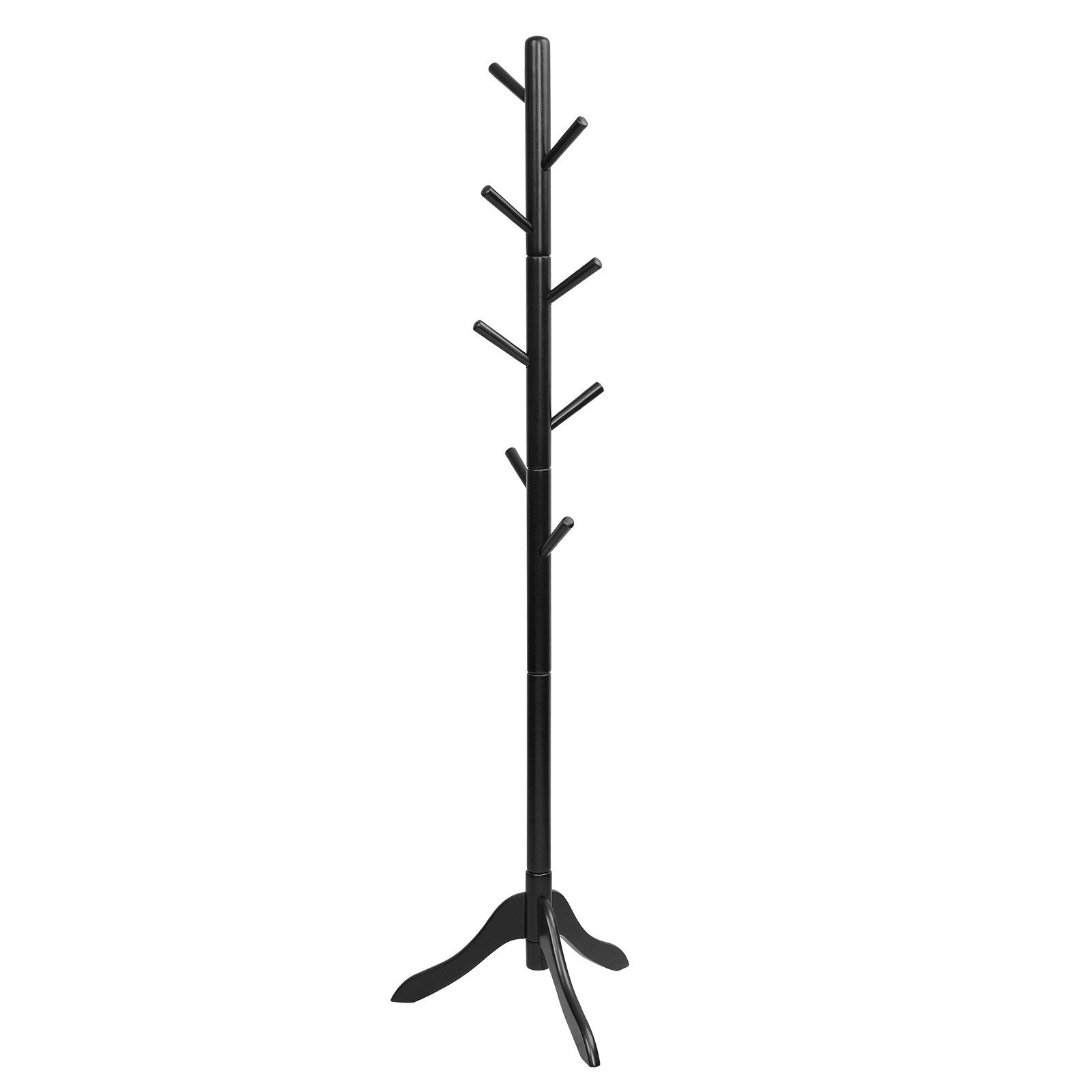 COSTWAY Garderobenständer, höhenverstellbar, mit 8 Haken, Massivholz 175cm günstig online kaufen