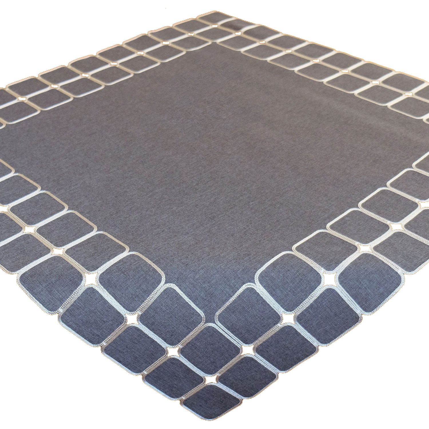 texpot Tischdecke Tischläufer Stickerei Quadrate modern Tischdeko (1-tlg) günstig online kaufen