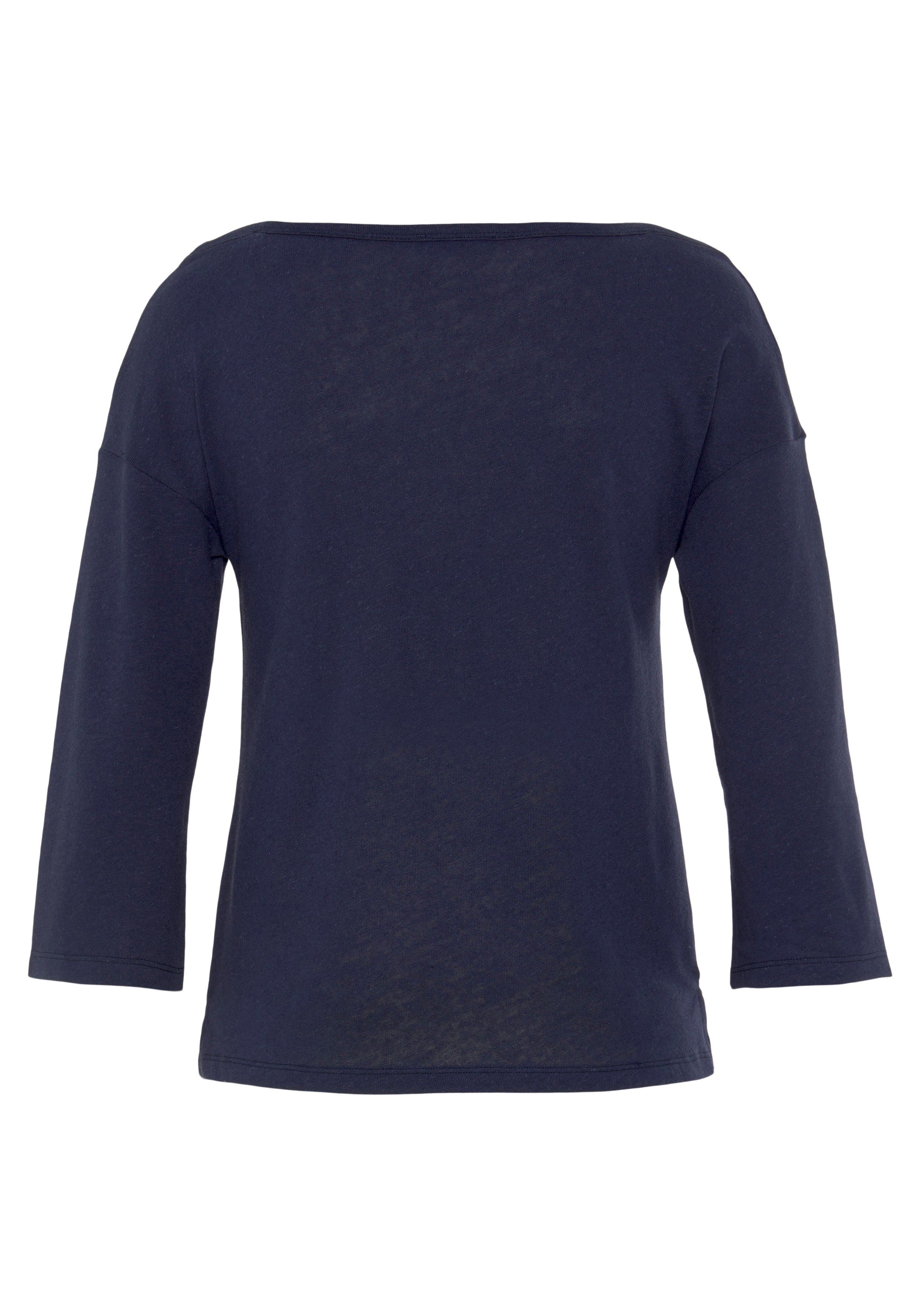 of 3/4-Arm-Shirt U-Boot-Ausschnitt Benetton mit mittelblau Colors United