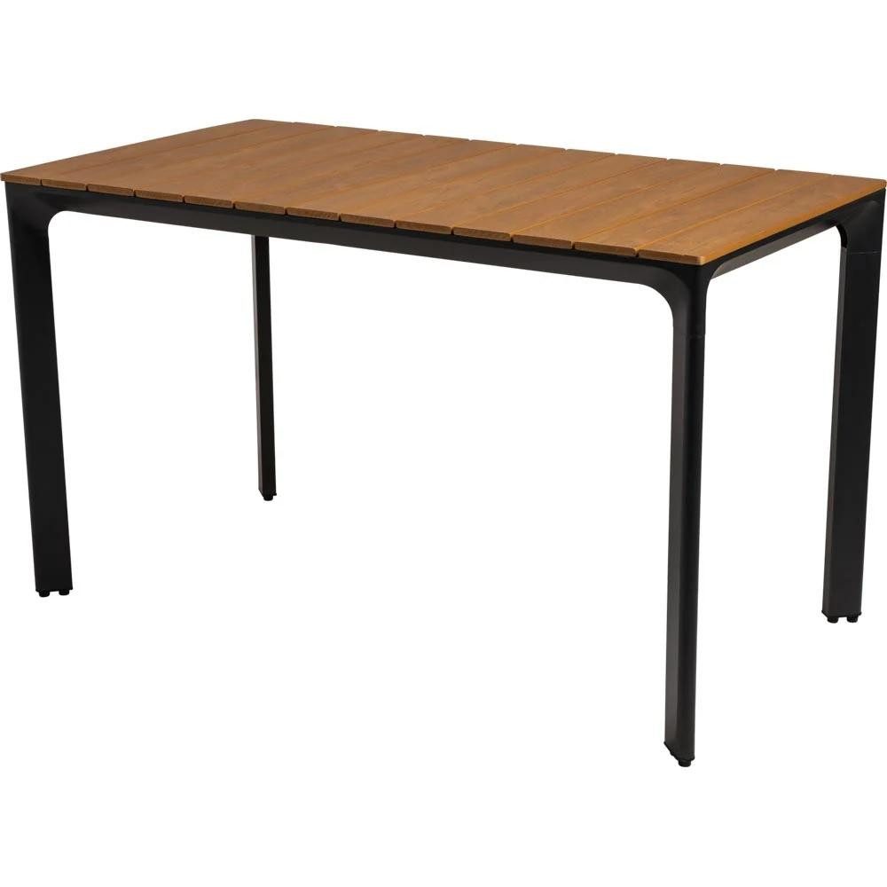 Natur24 Gartentisch Arezzo Tisch Polywood Aluminium Natur Anthrazit 130 x 70 x 74 cm